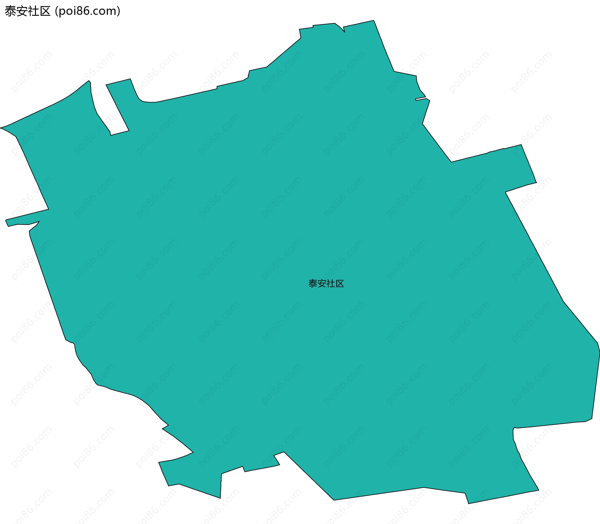 泰安社区边界地图