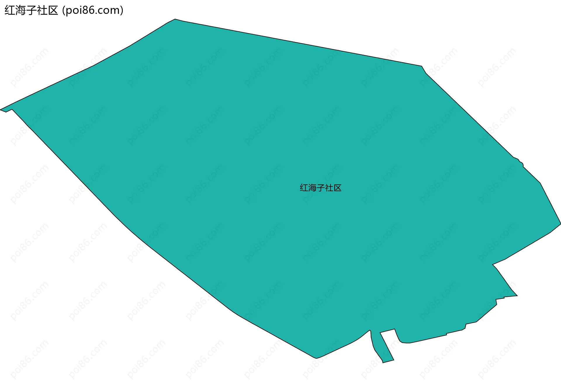 红海子社区边界地图