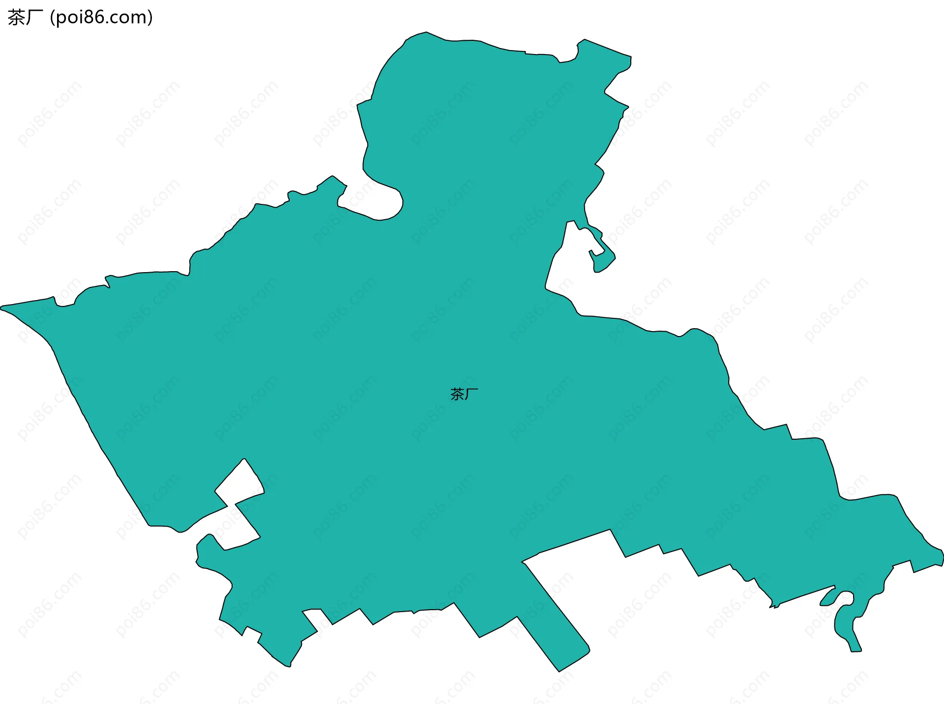 茶厂边界地图(五级行政区划)