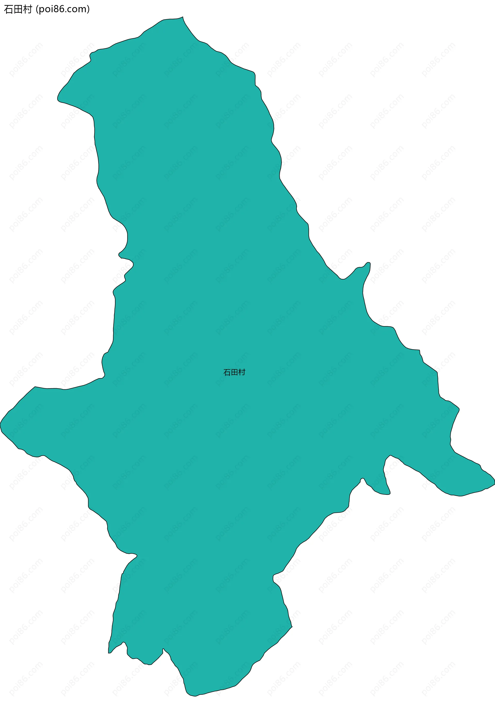 石田村边界地图