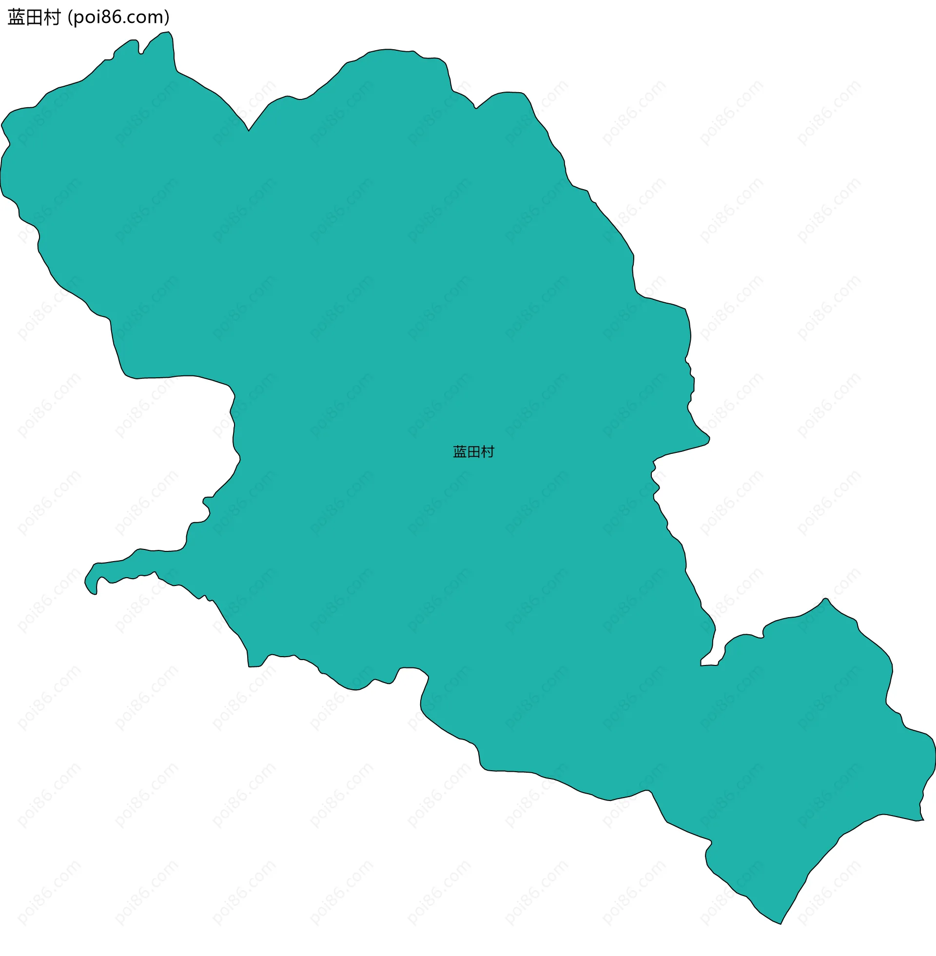 蓝田村边界地图