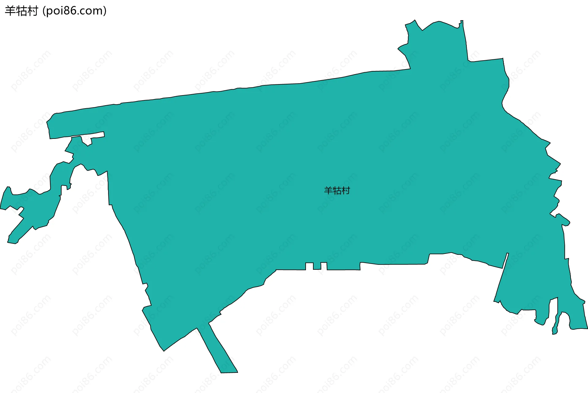 羊牯村边界地图