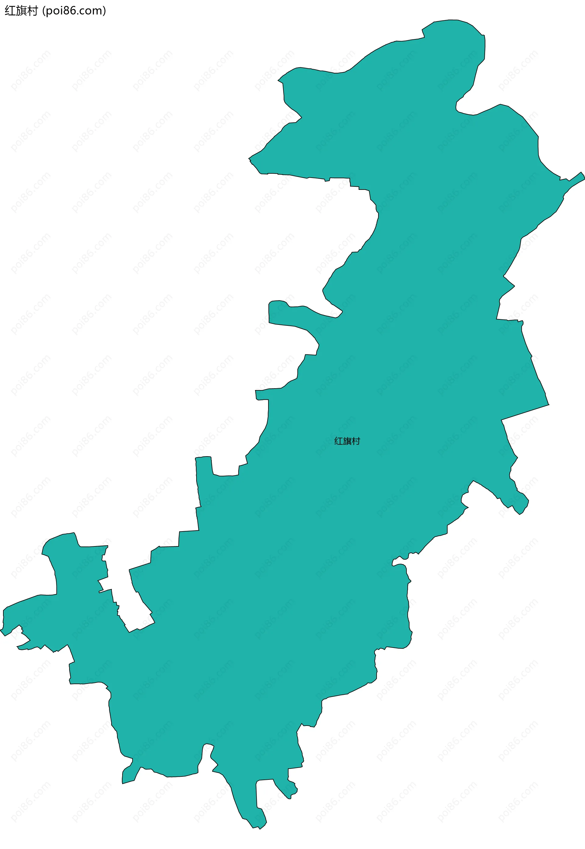 红旗村边界地图