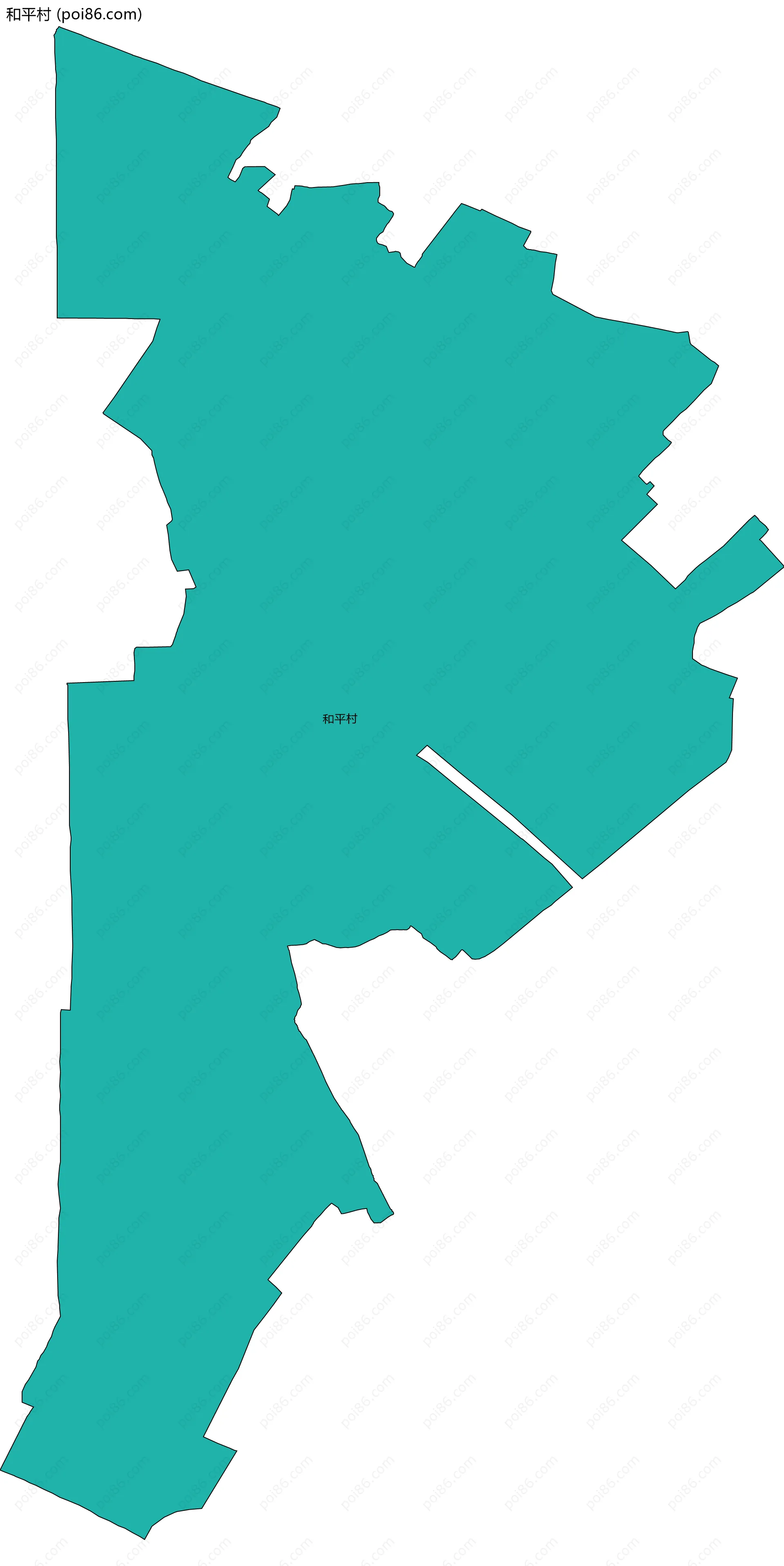 和平村边界地图