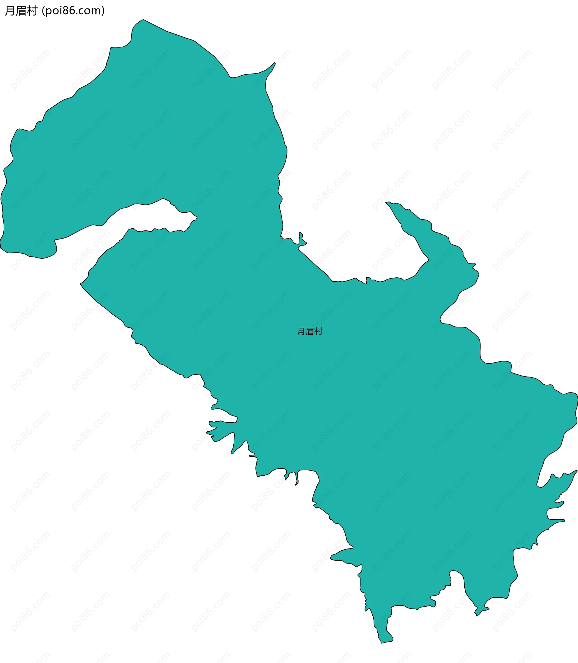 月眉村边界地图