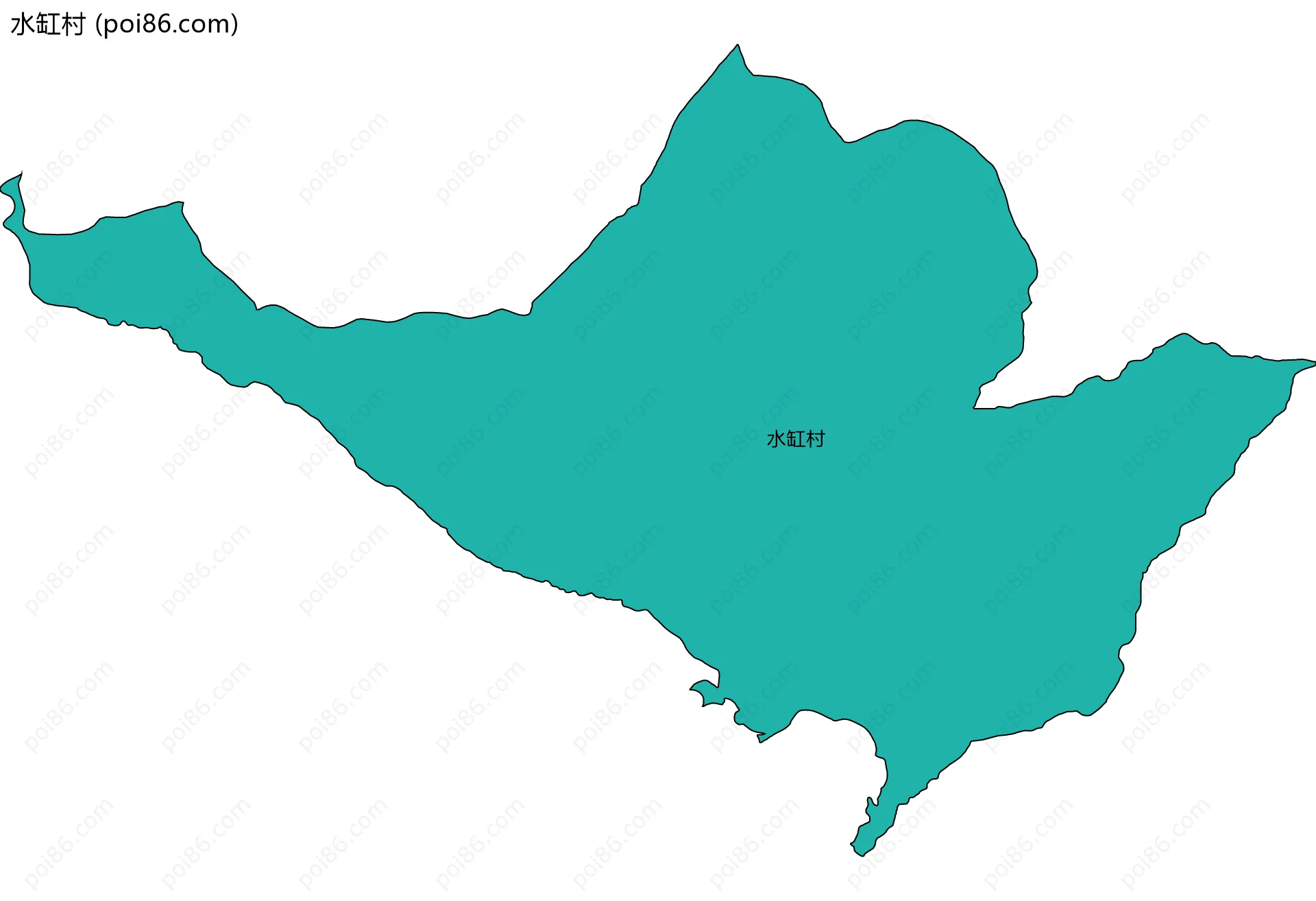 水缸村边界地图