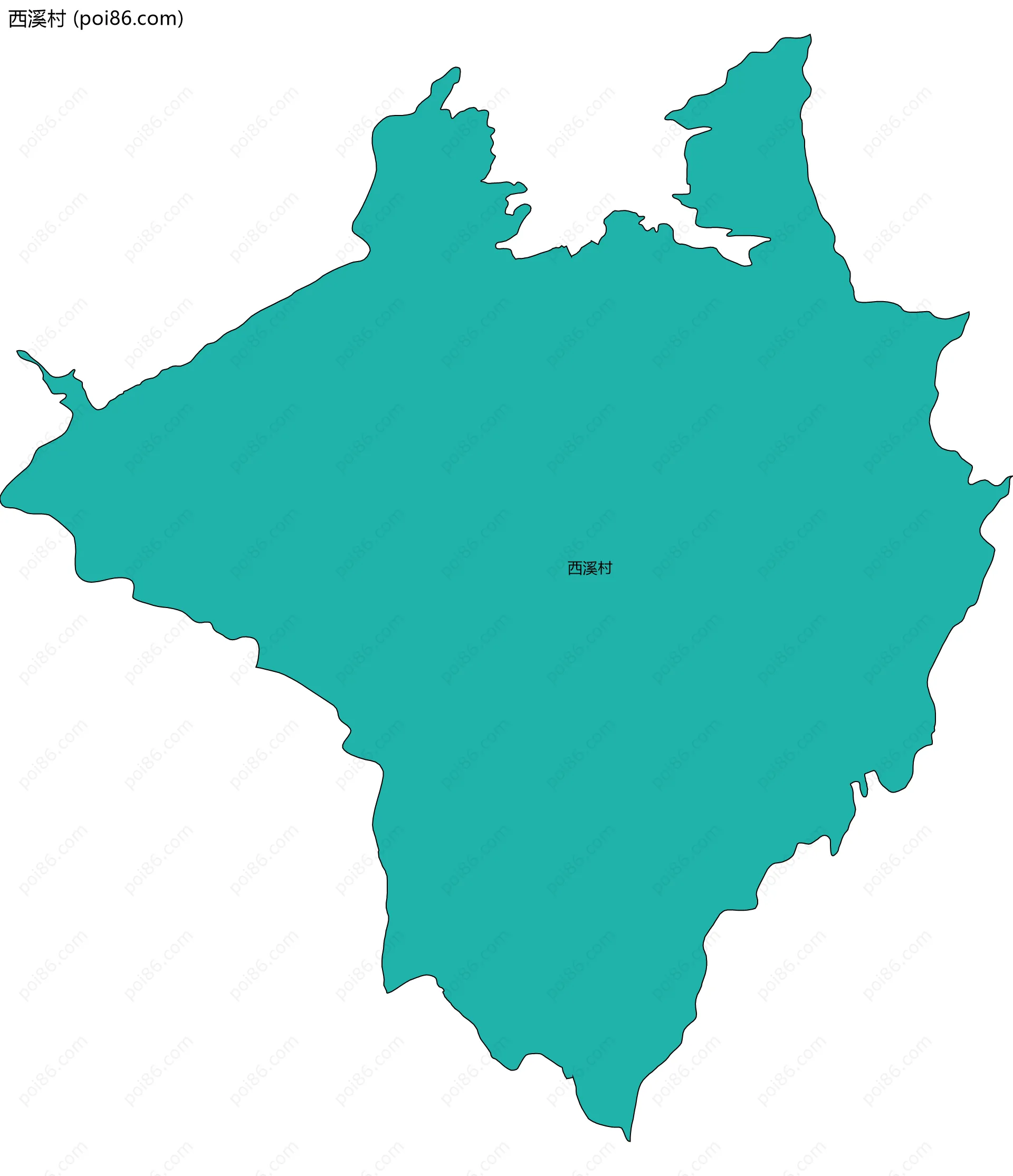 西溪村边界地图