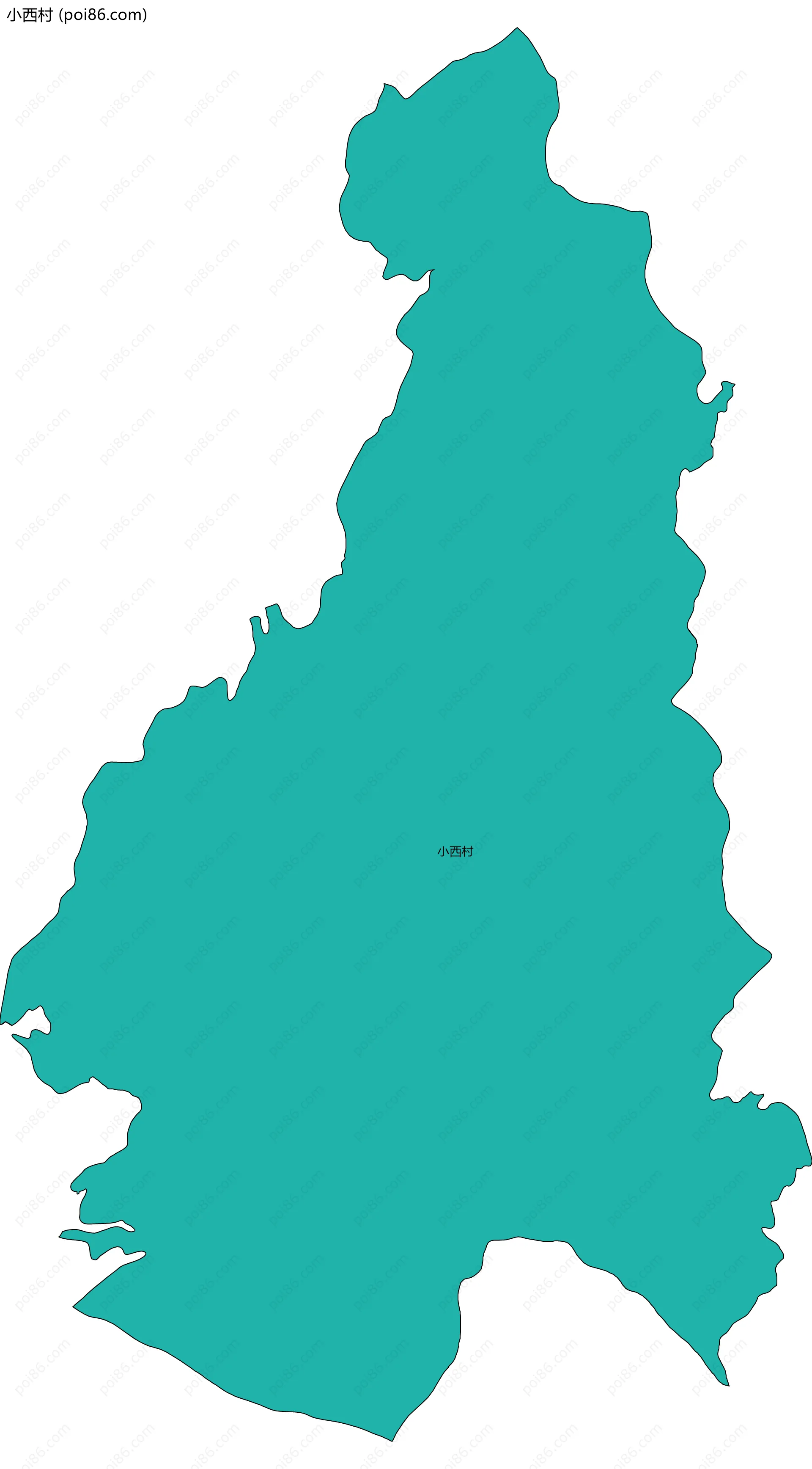 小西村边界地图