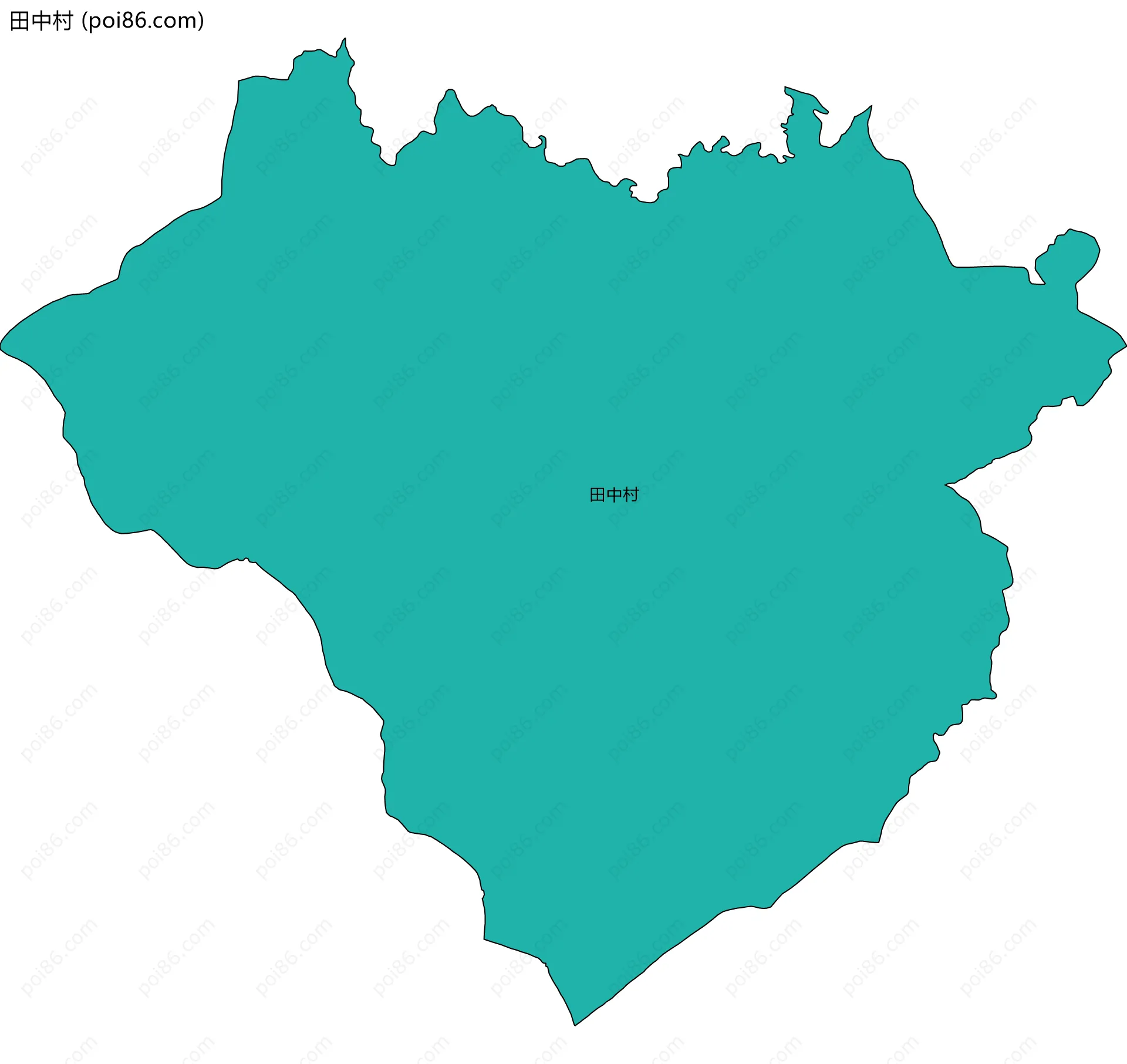 田中村边界地图