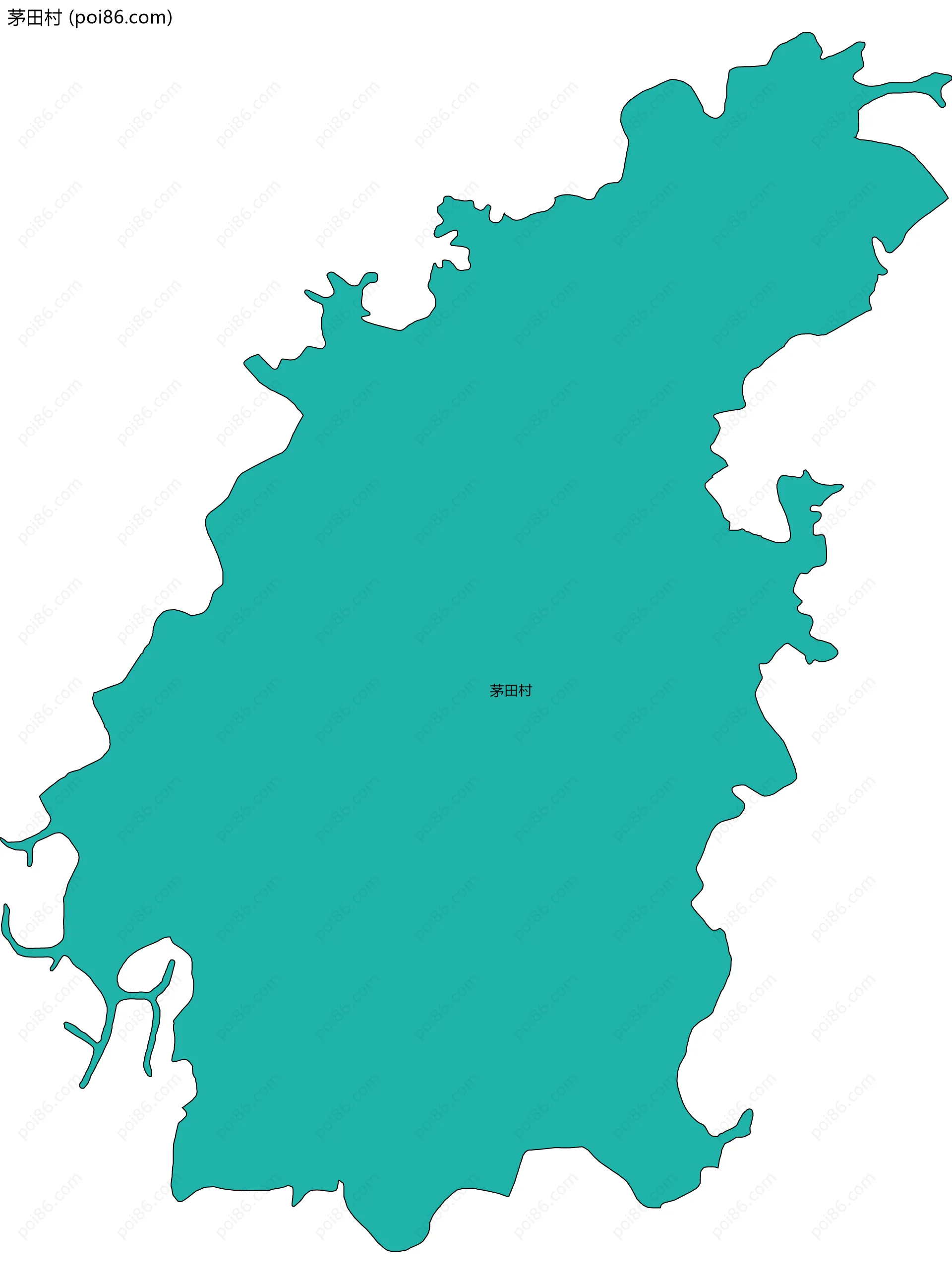 茅田村边界地图