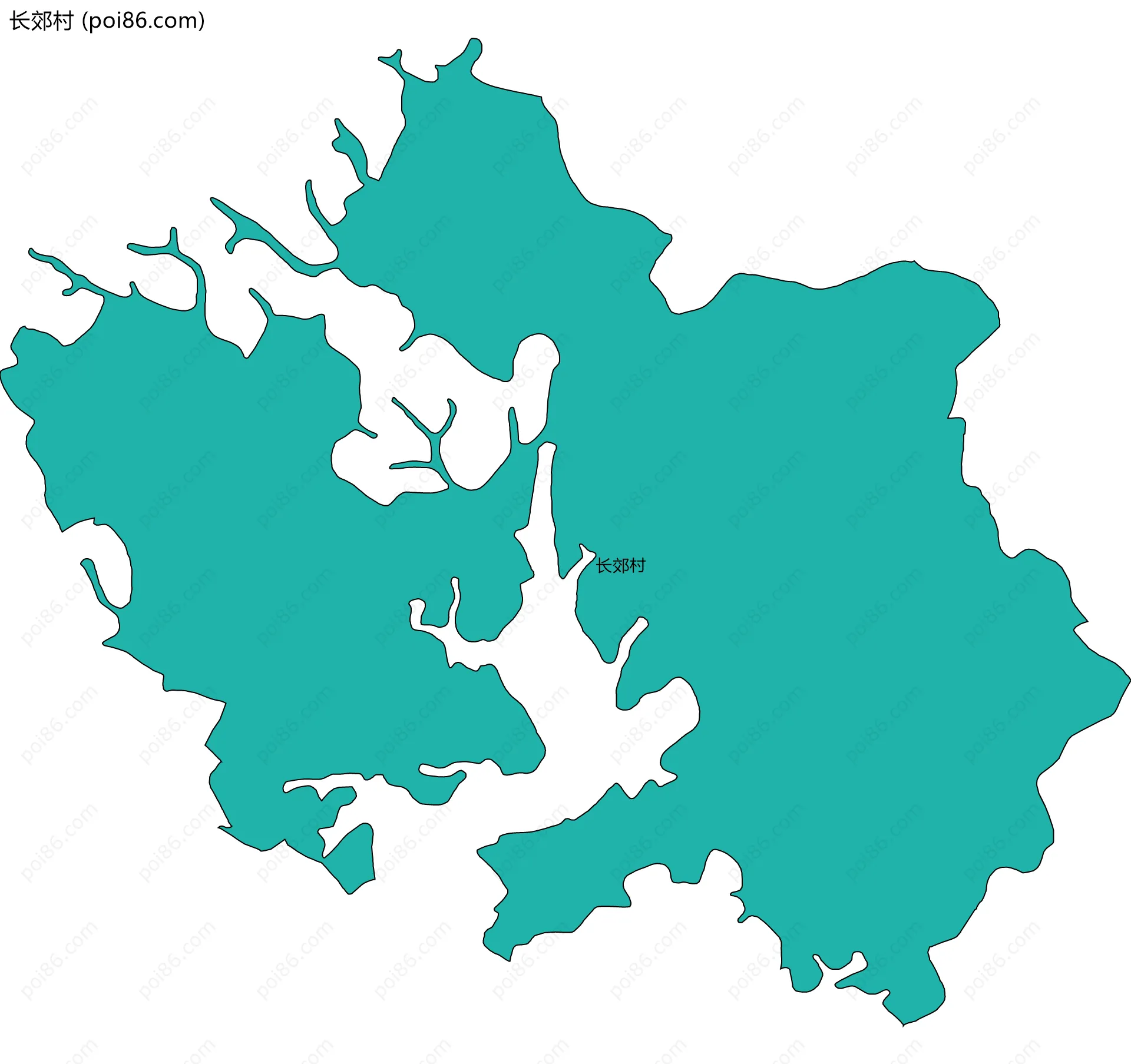 长郊村边界地图