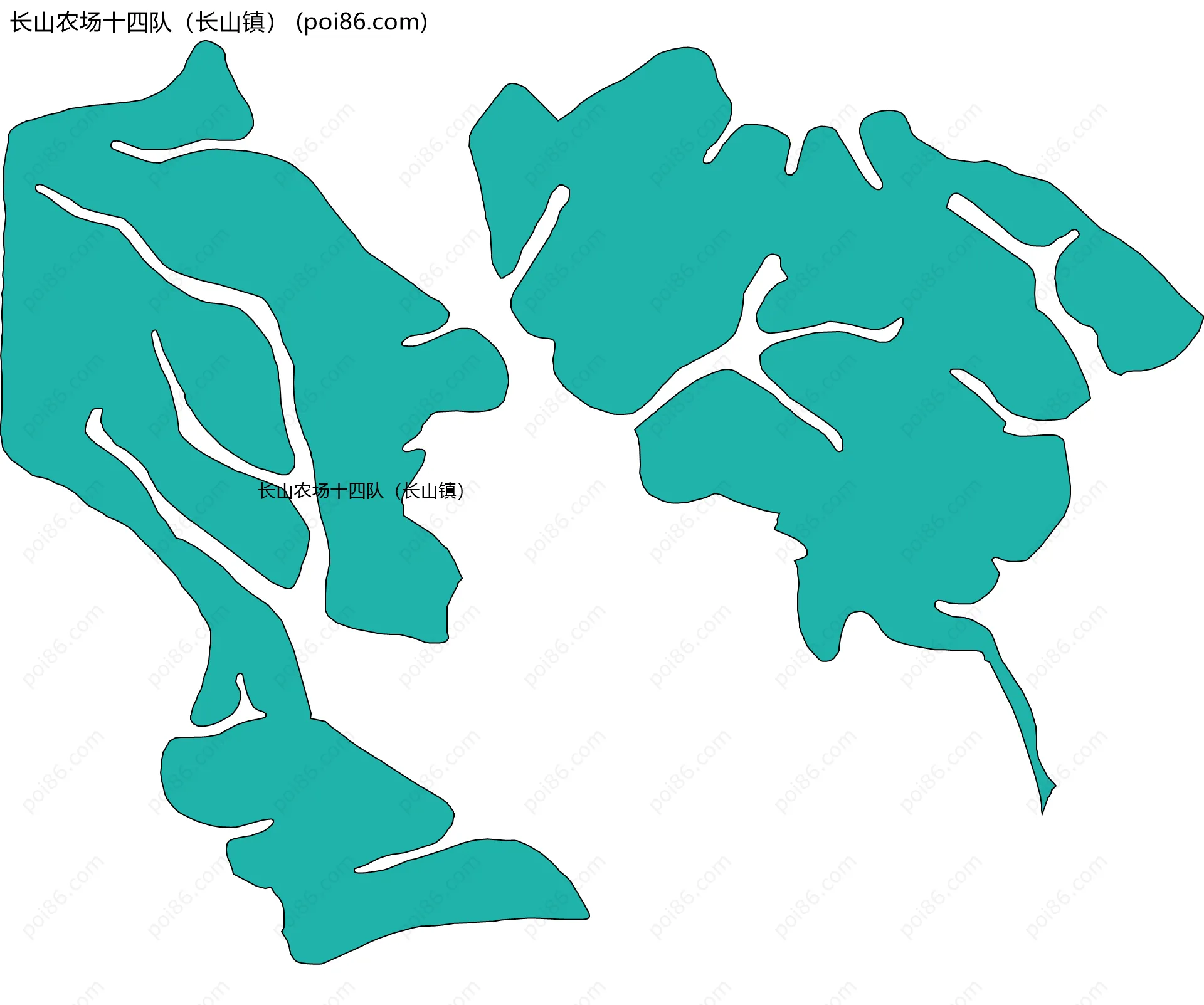 长山农场十四队（长山镇）边界地图