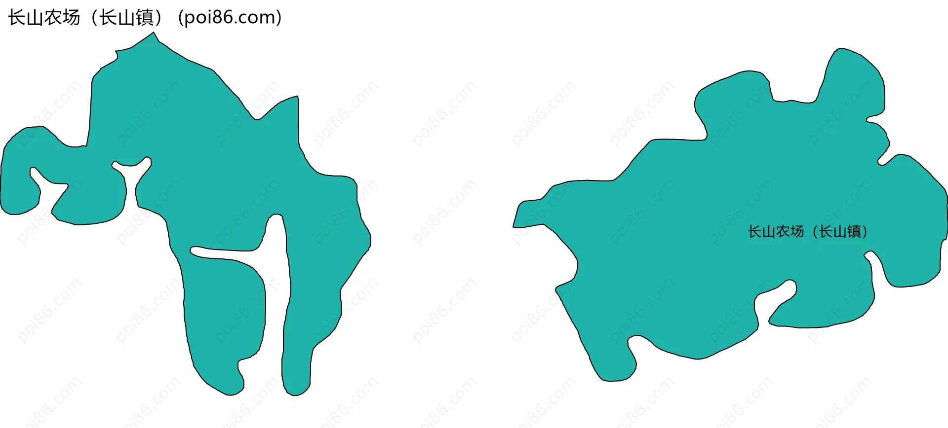 长山农场（长山镇）边界地图