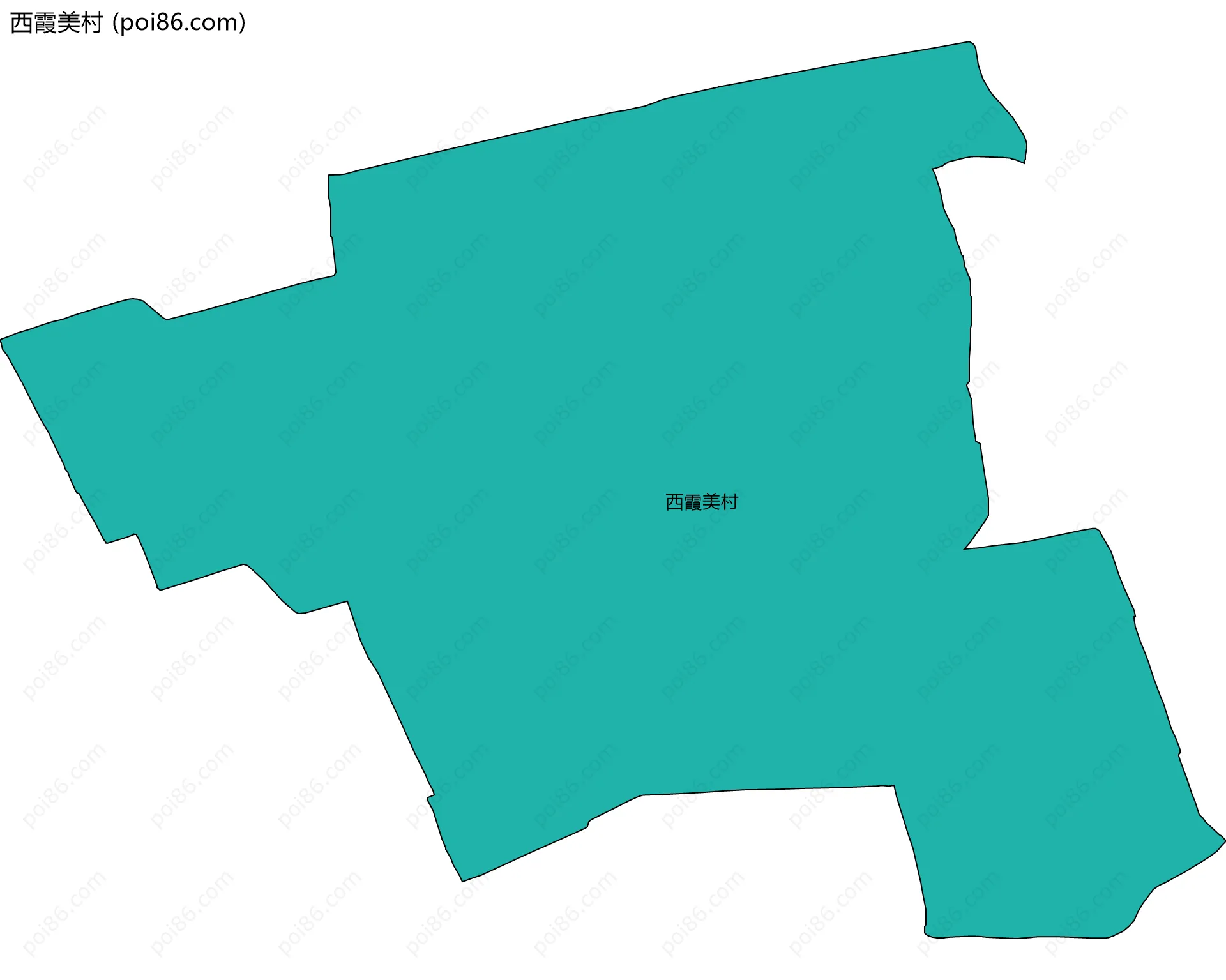西霞美村边界地图