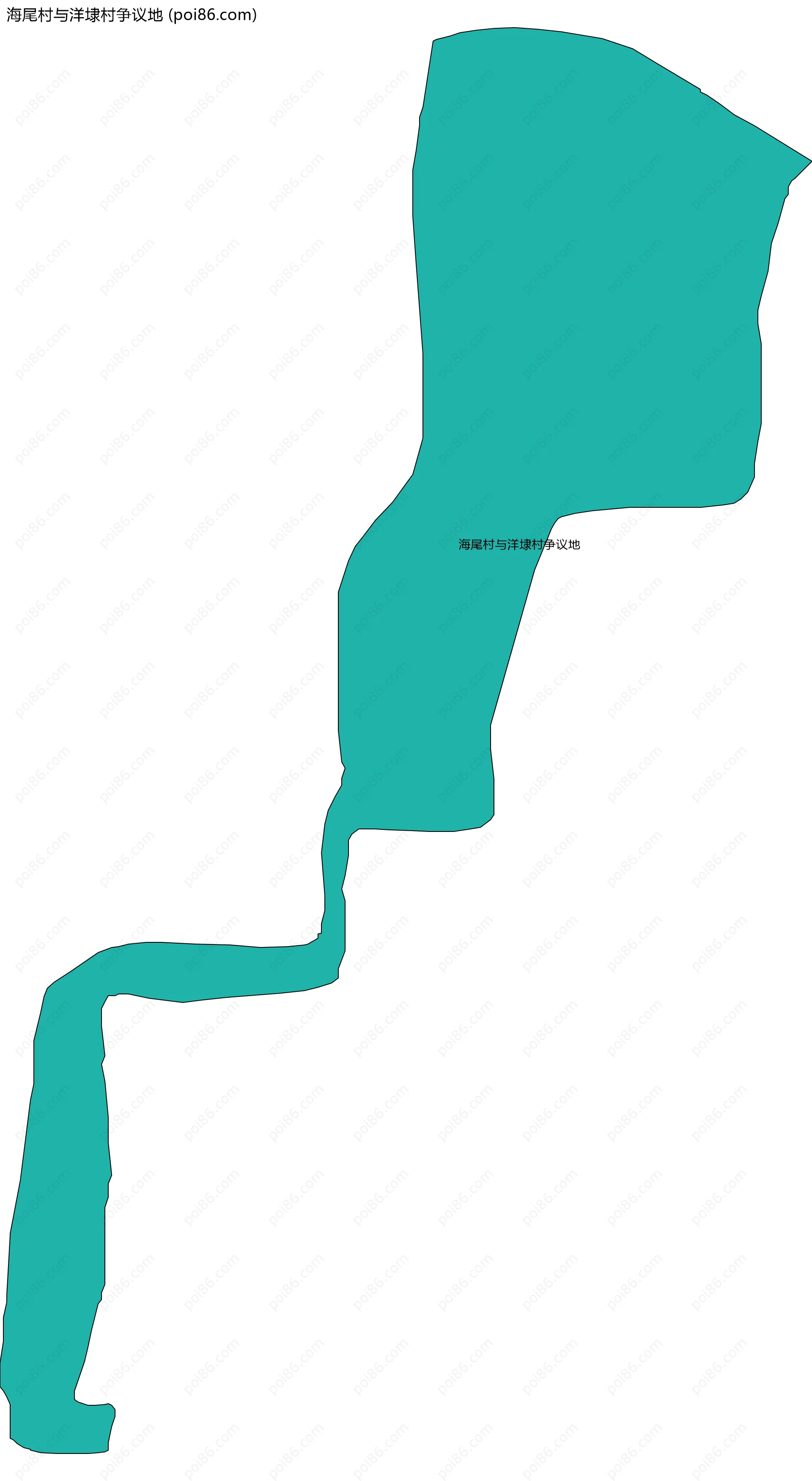 海尾村与洋埭村争议地边界地图