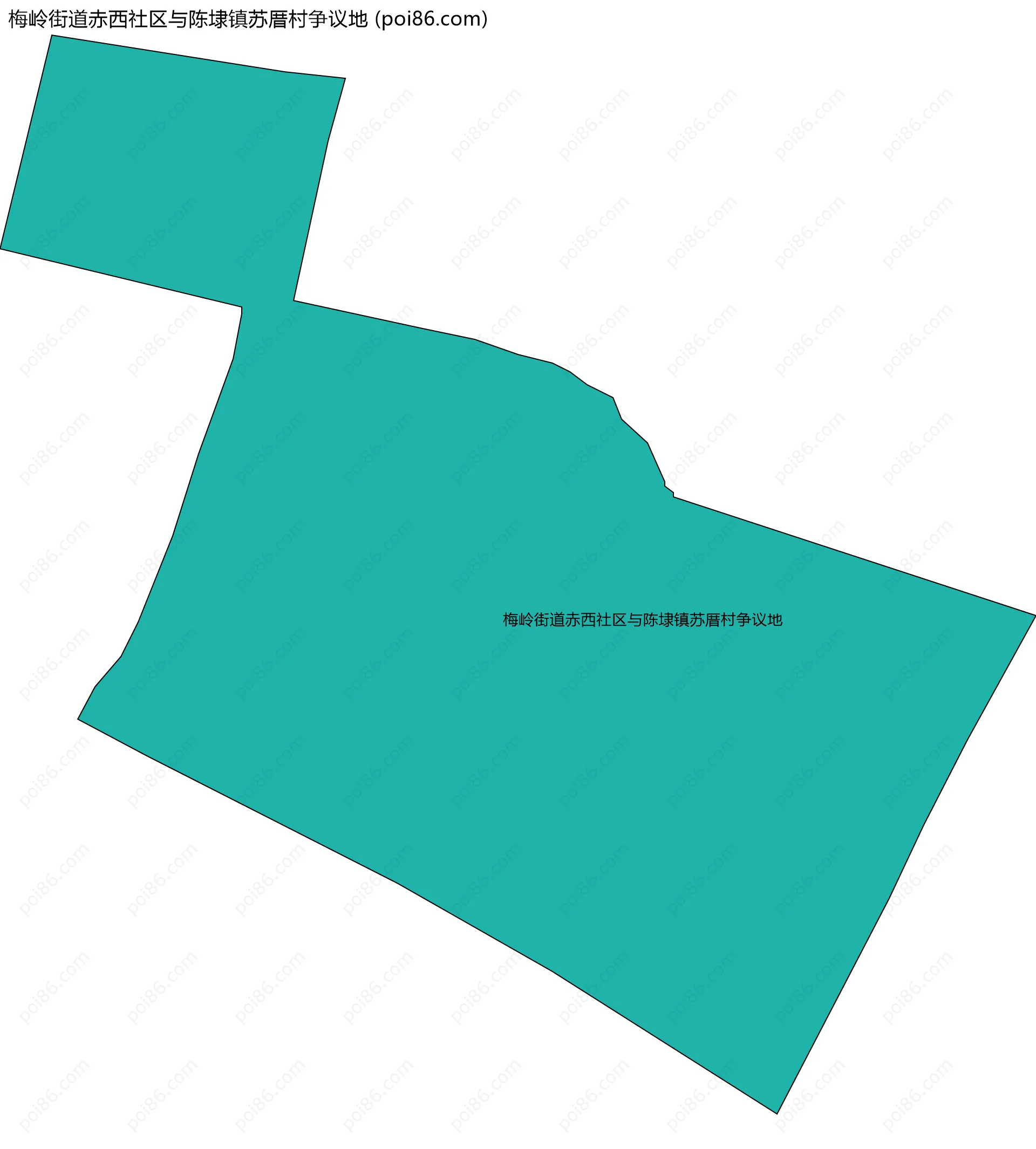 梅岭街道赤西社区与陈埭镇苏厝村争议地边界地图