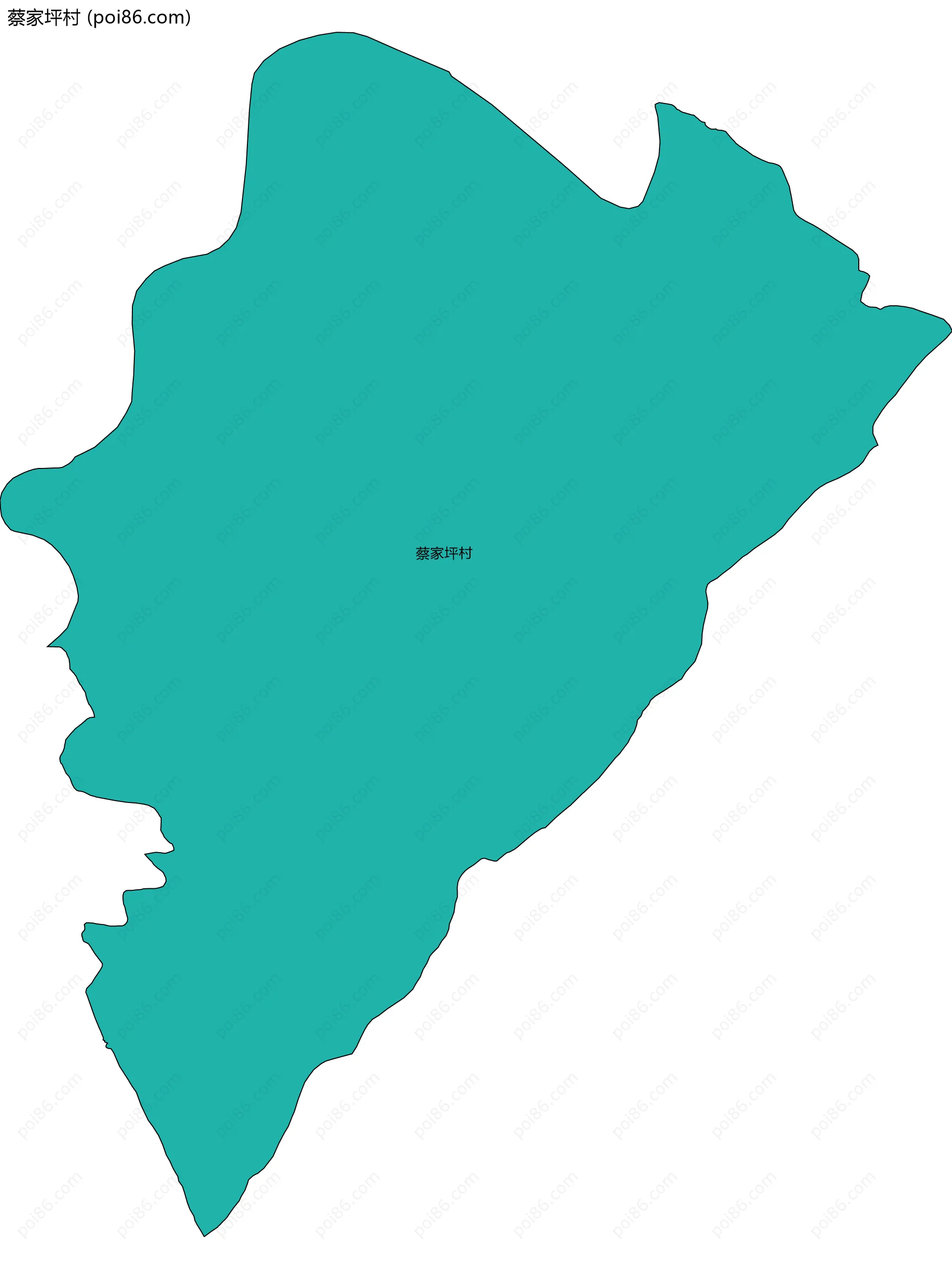 蔡家坪村边界地图