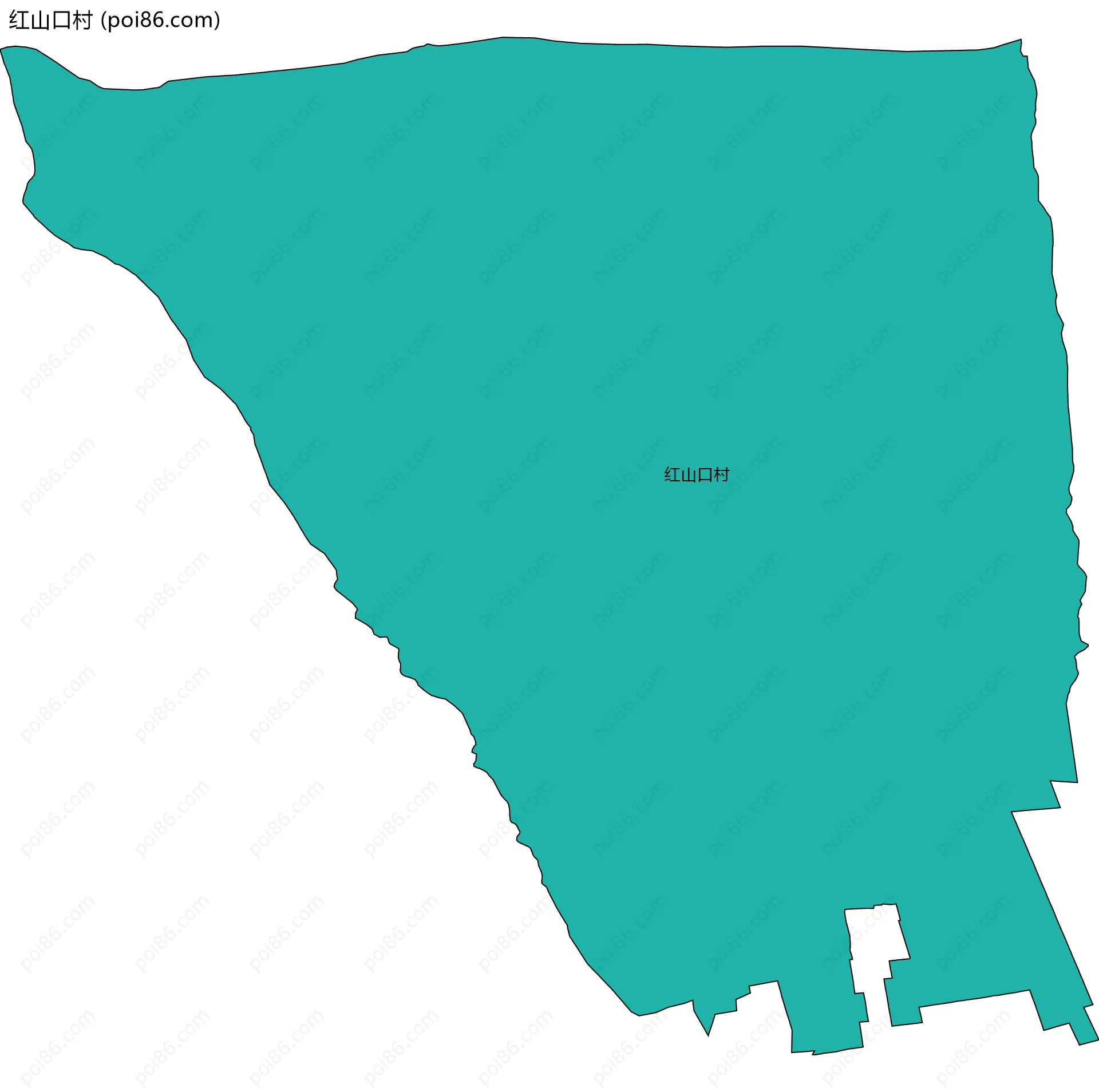 红山口村边界地图