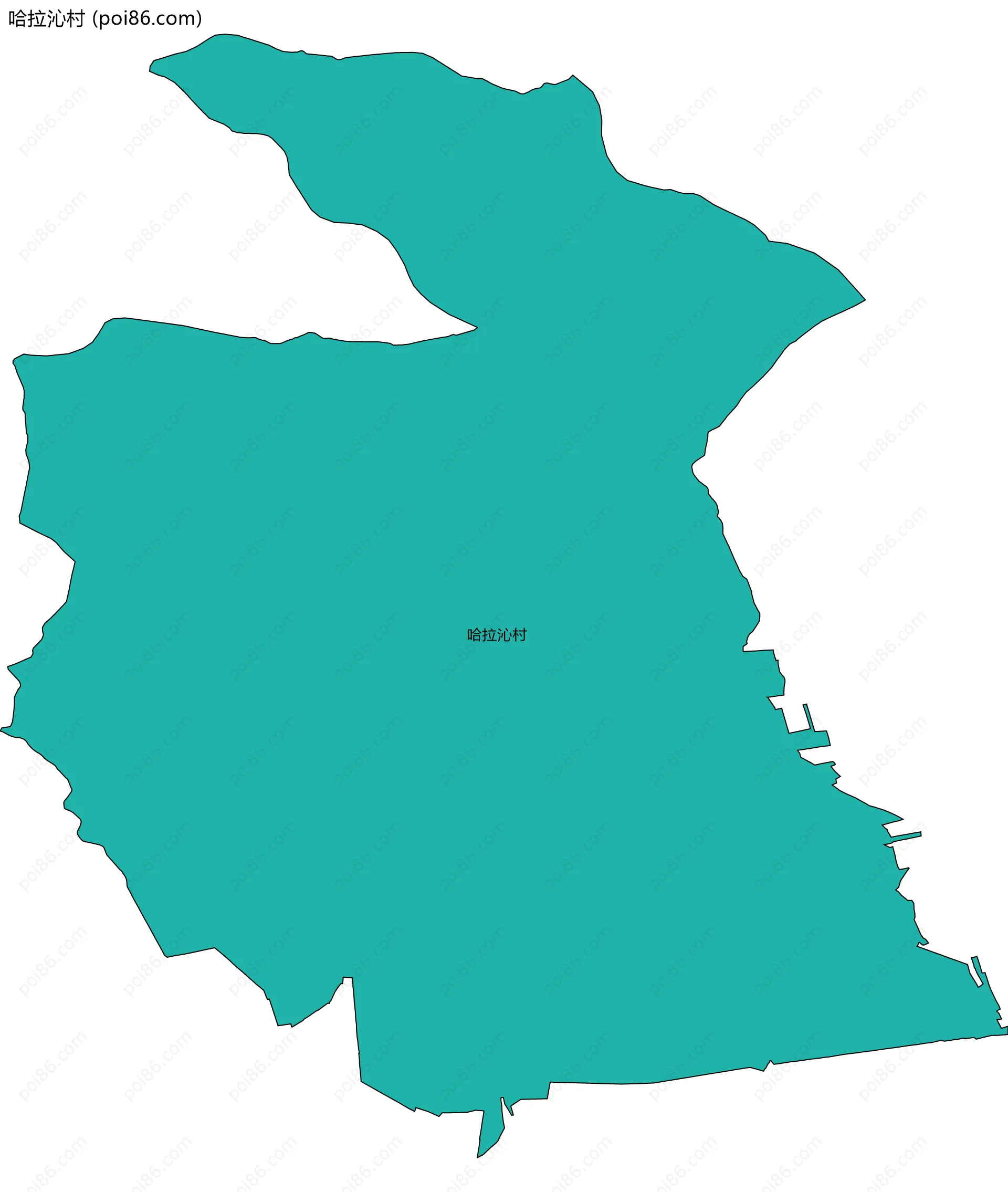 哈拉沁村边界地图