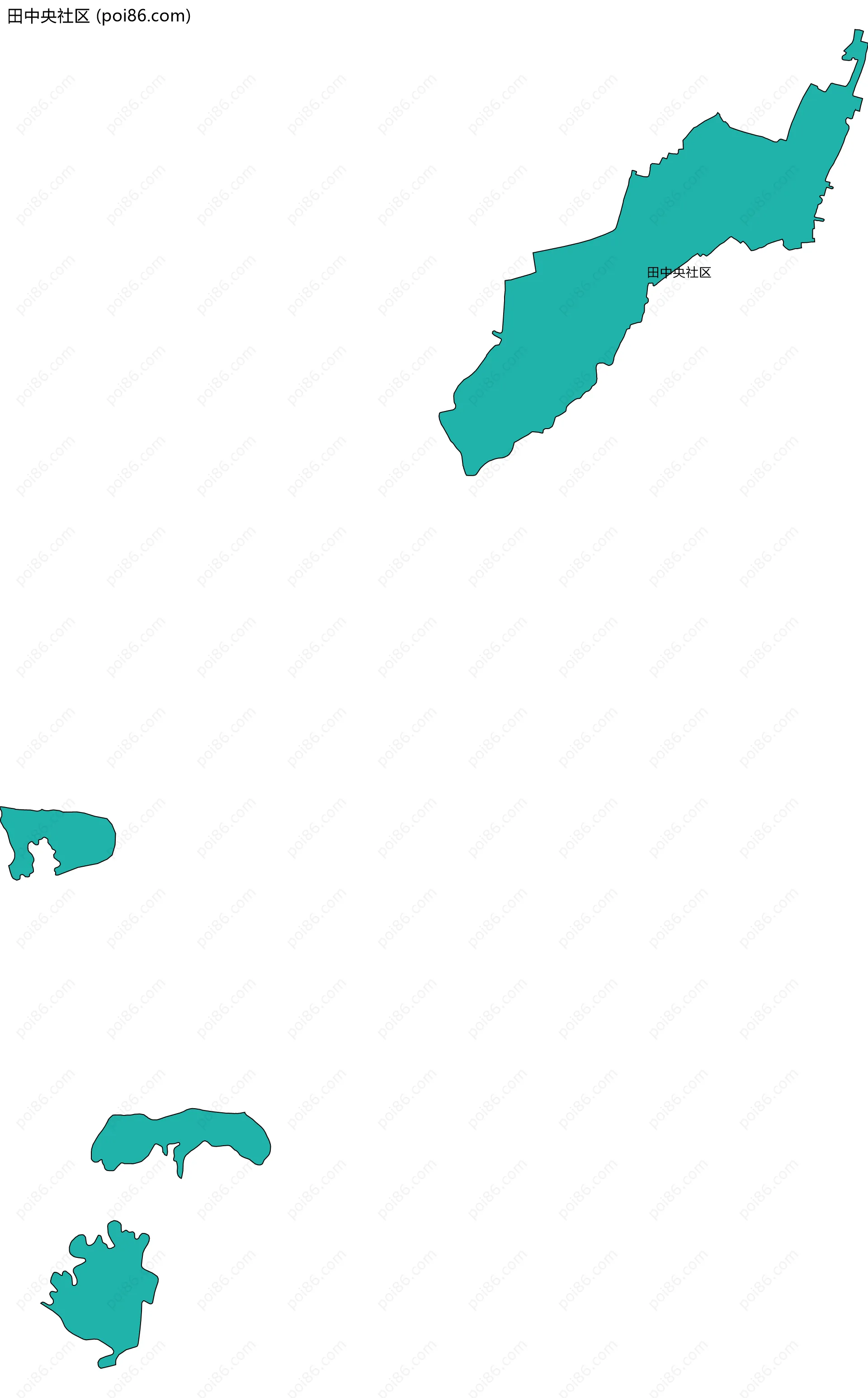 田中央社区边界地图