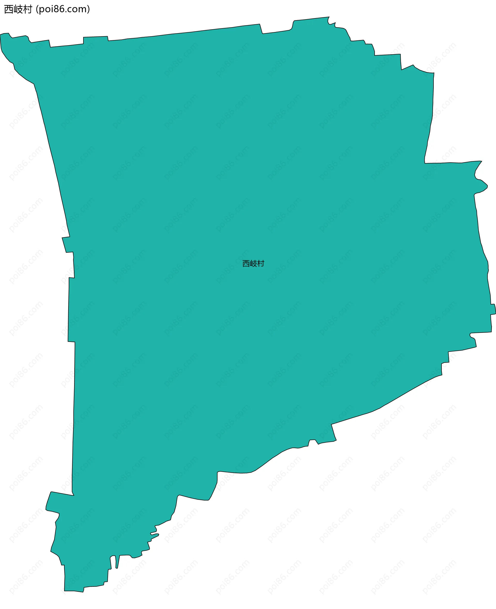 西岐村边界地图