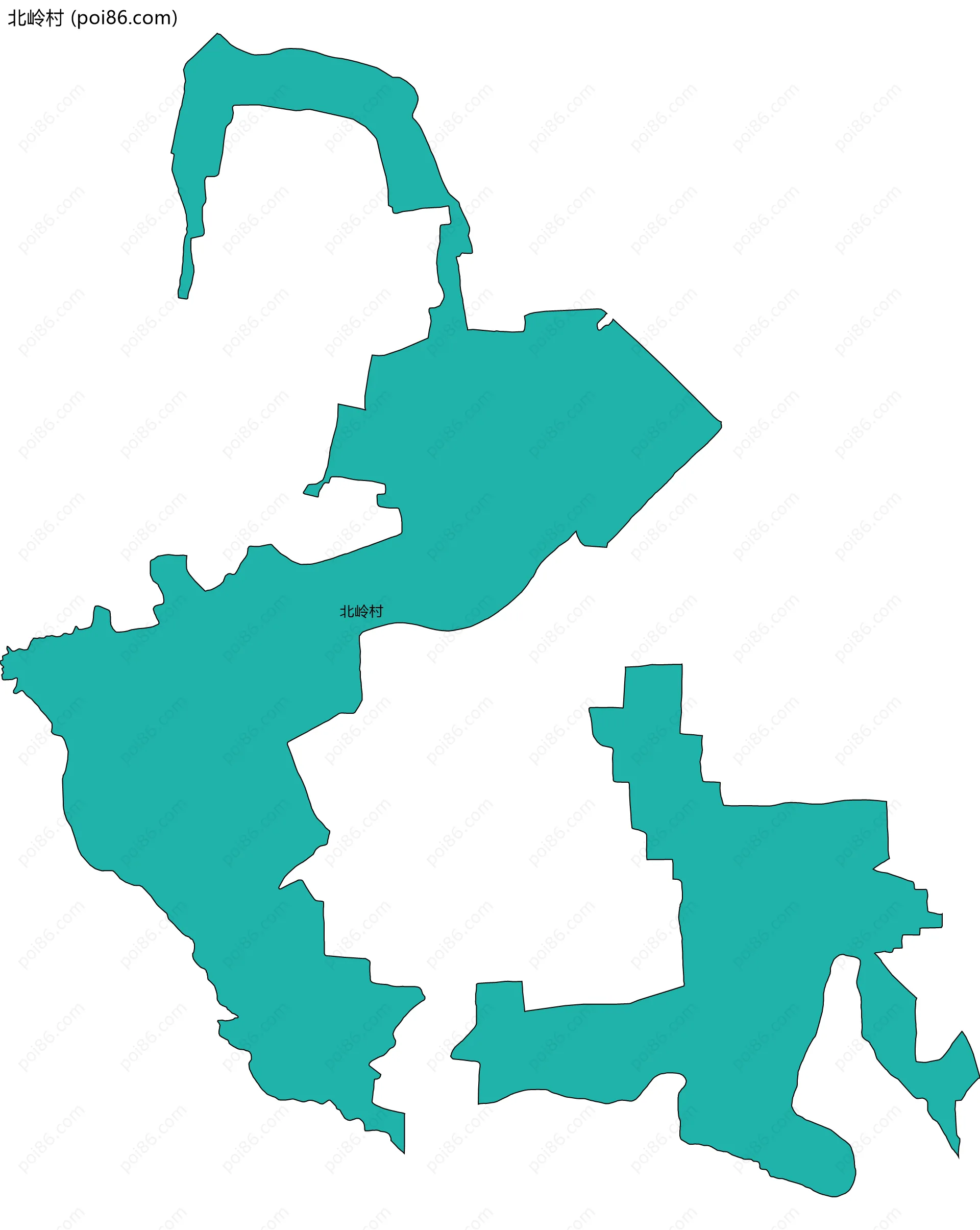 北岭村边界地图