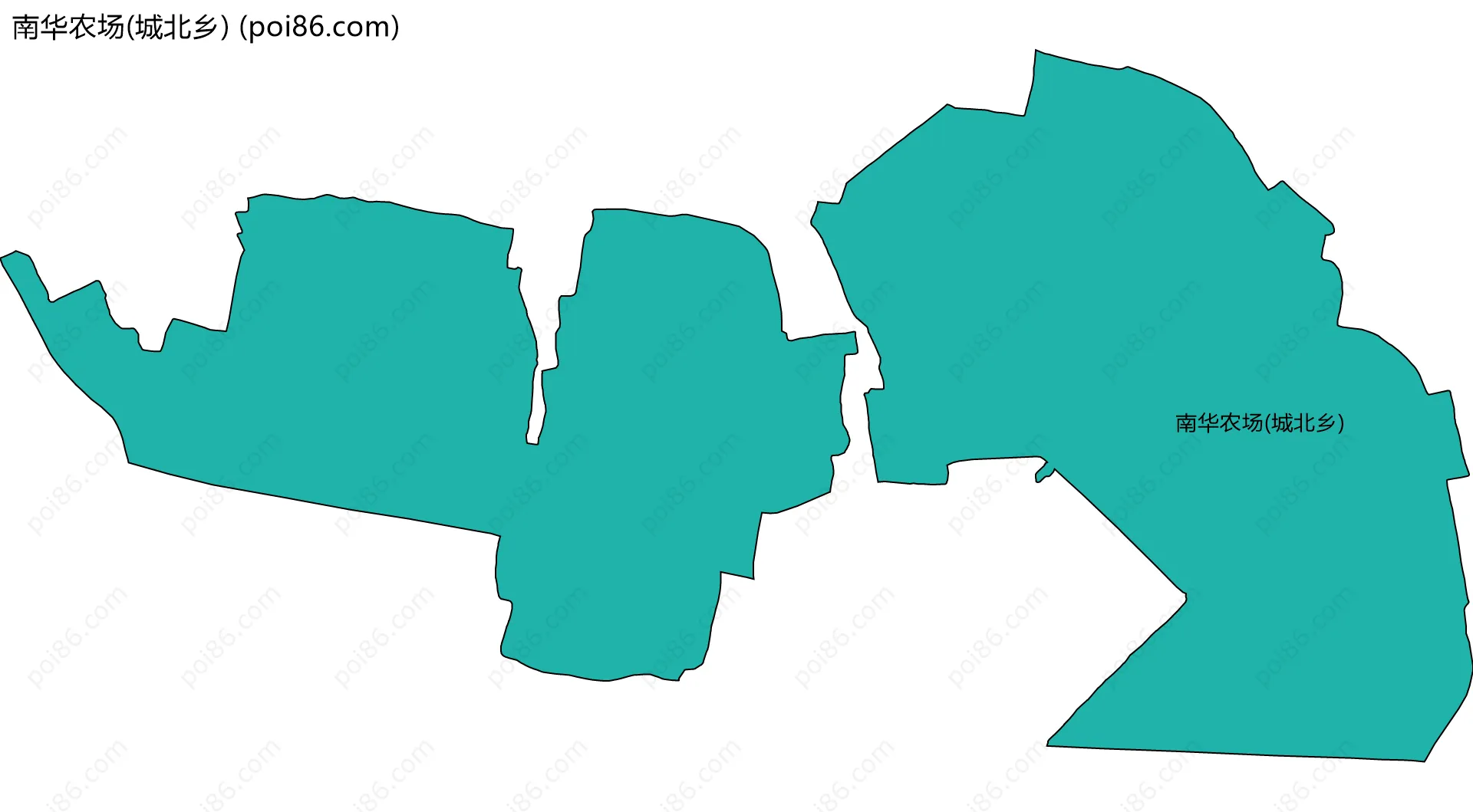 南华农场(城北乡)边界地图