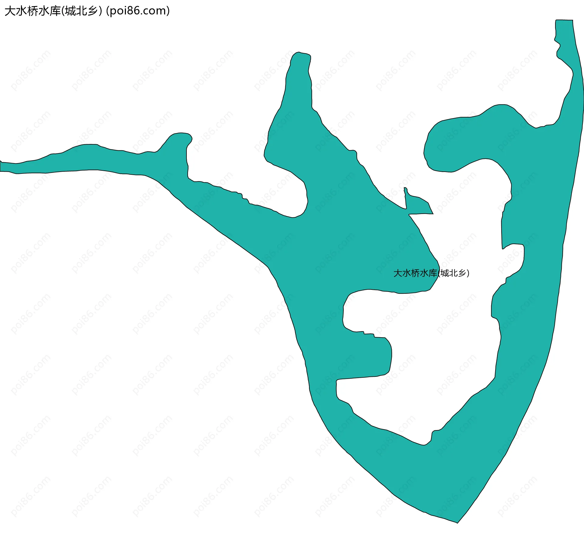 大水桥水库(城北乡)边界地图