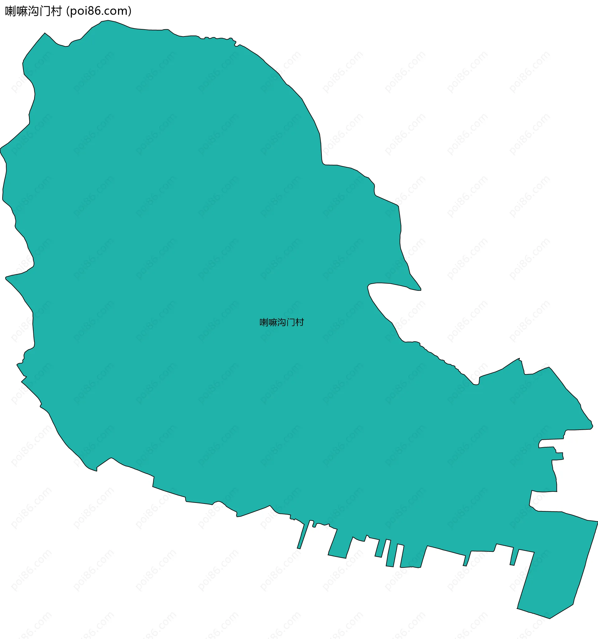 喇嘛沟门村边界地图