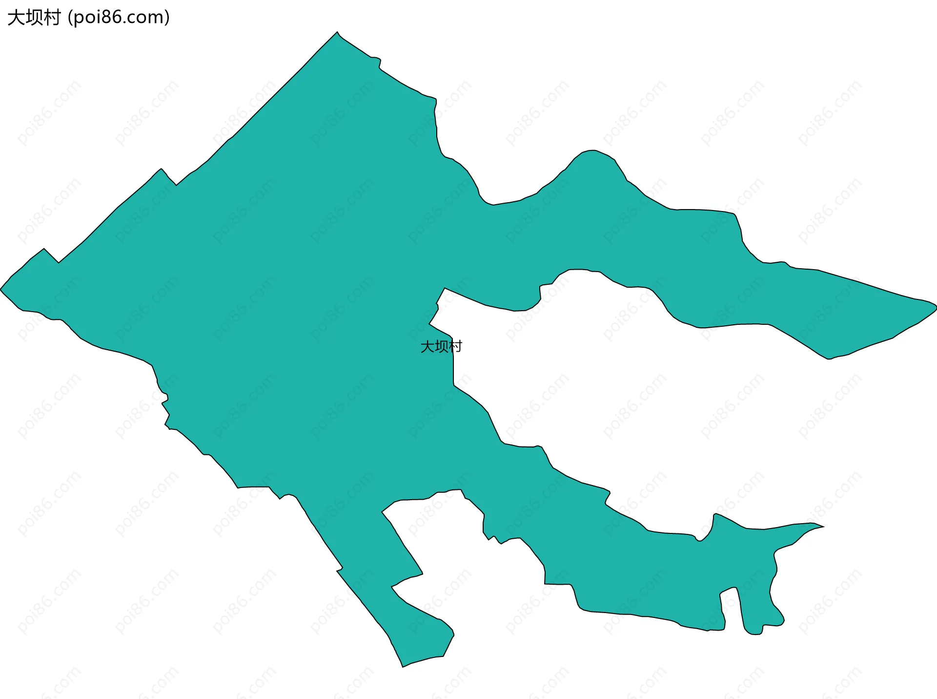 大坝村边界地图