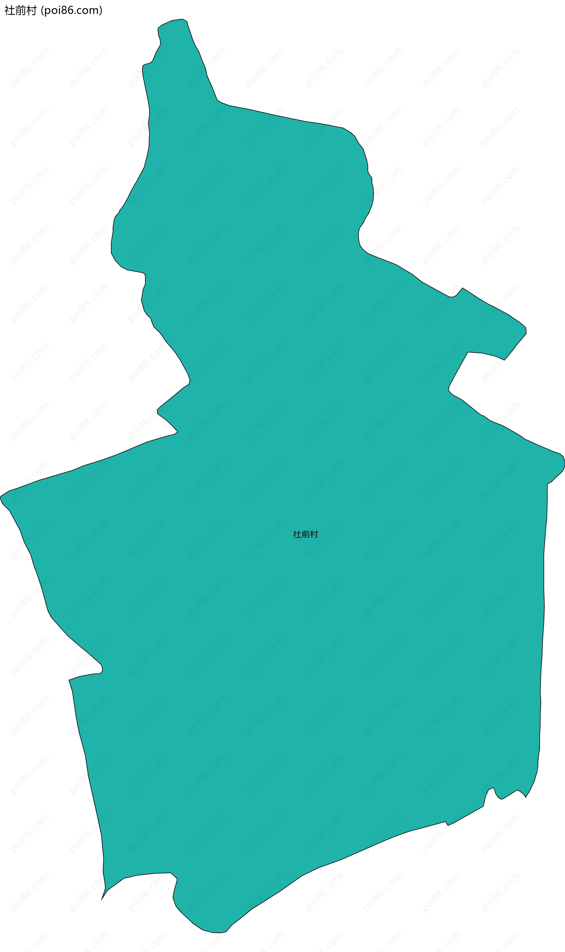 社前村边界地图