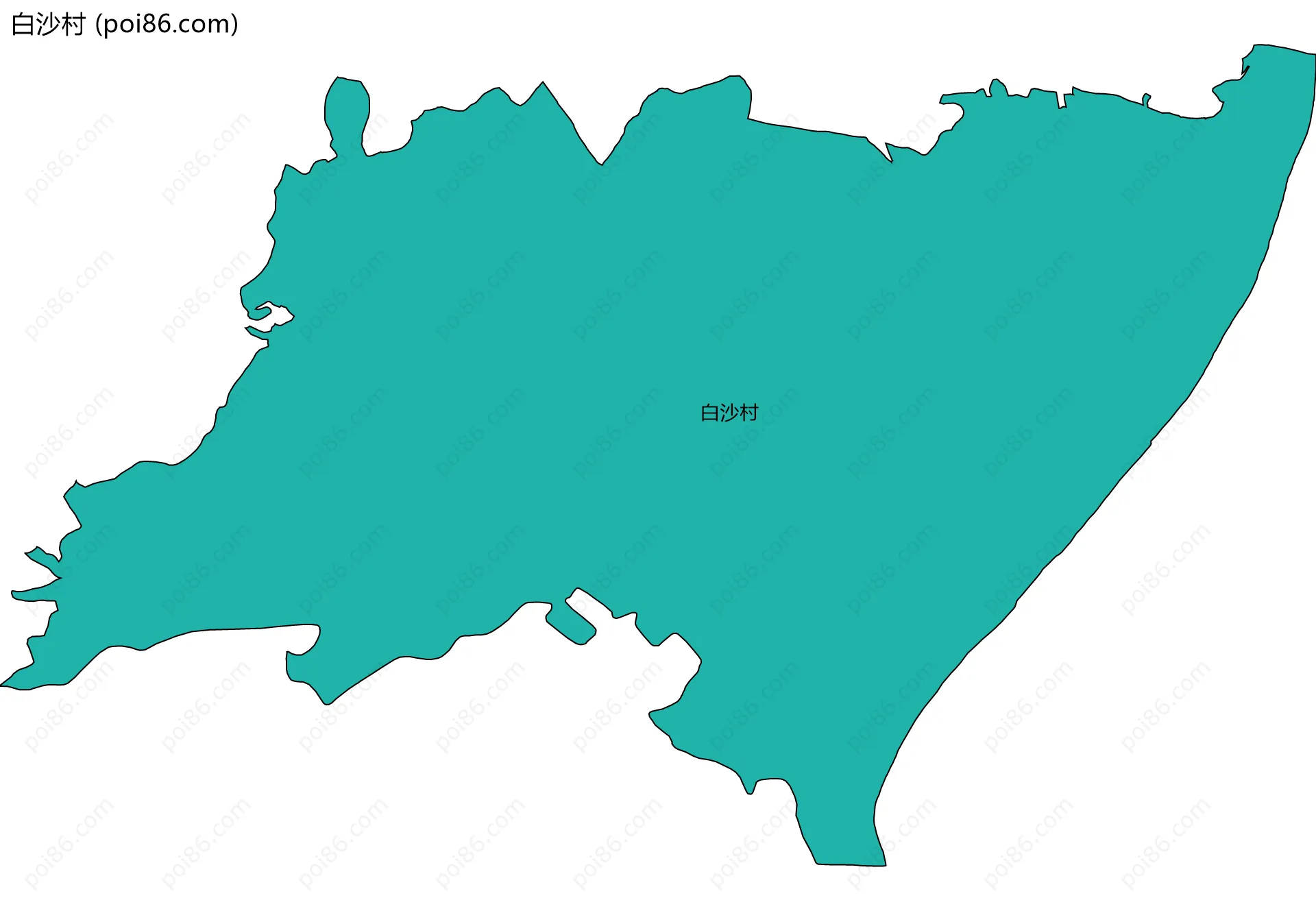白沙村边界地图
