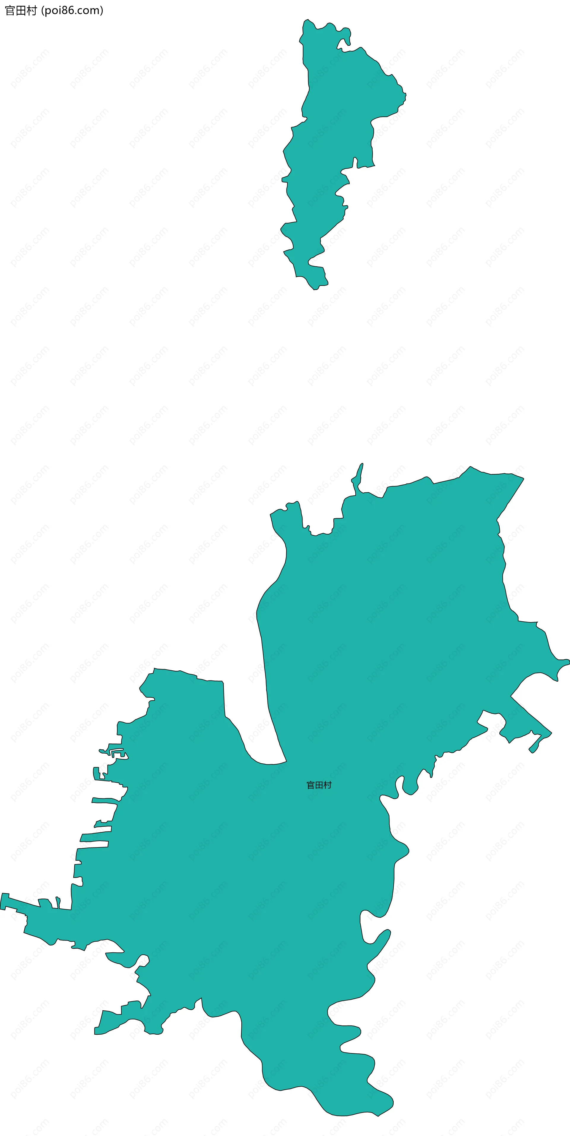 官田村边界地图