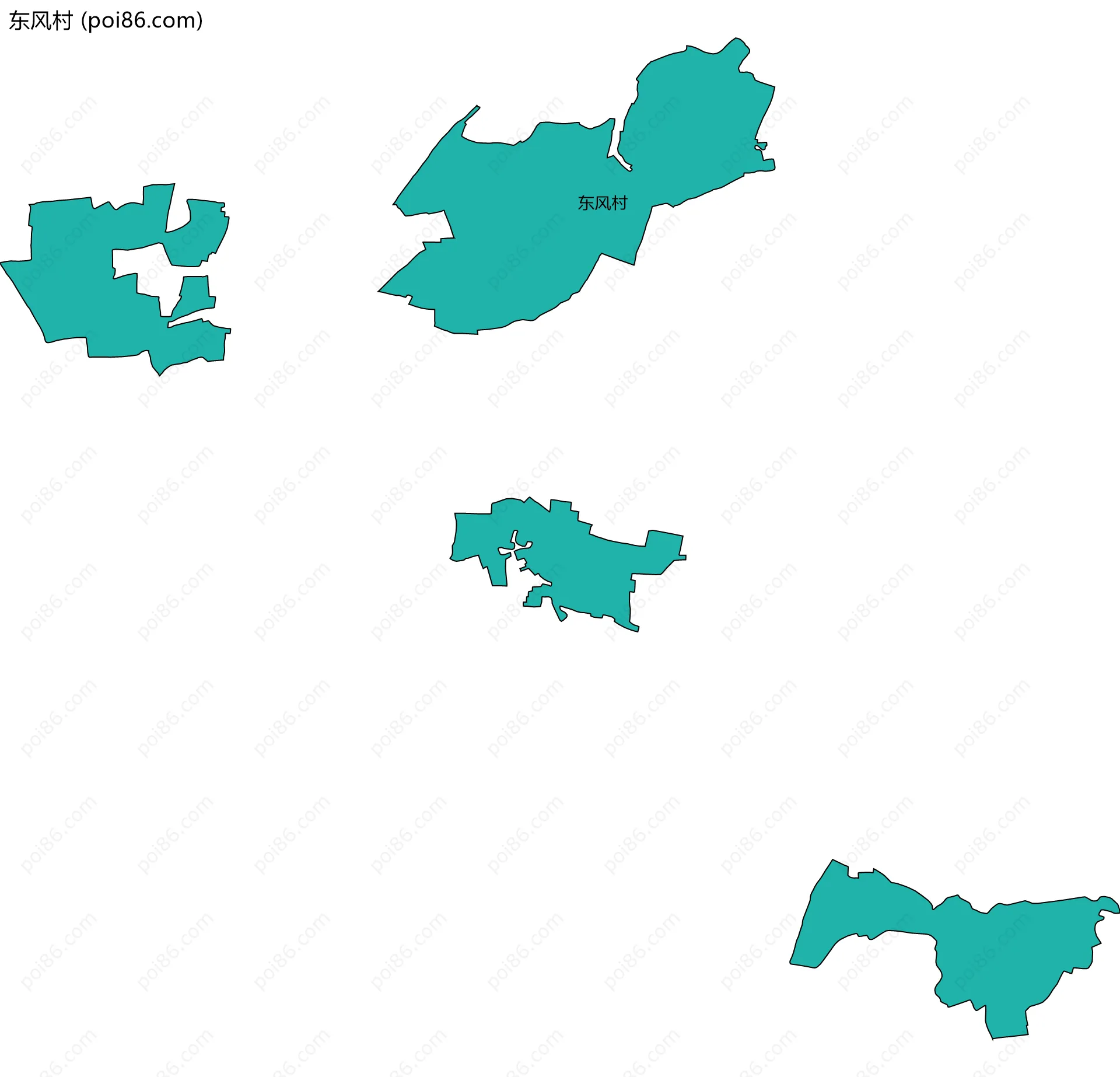 东风村边界地图