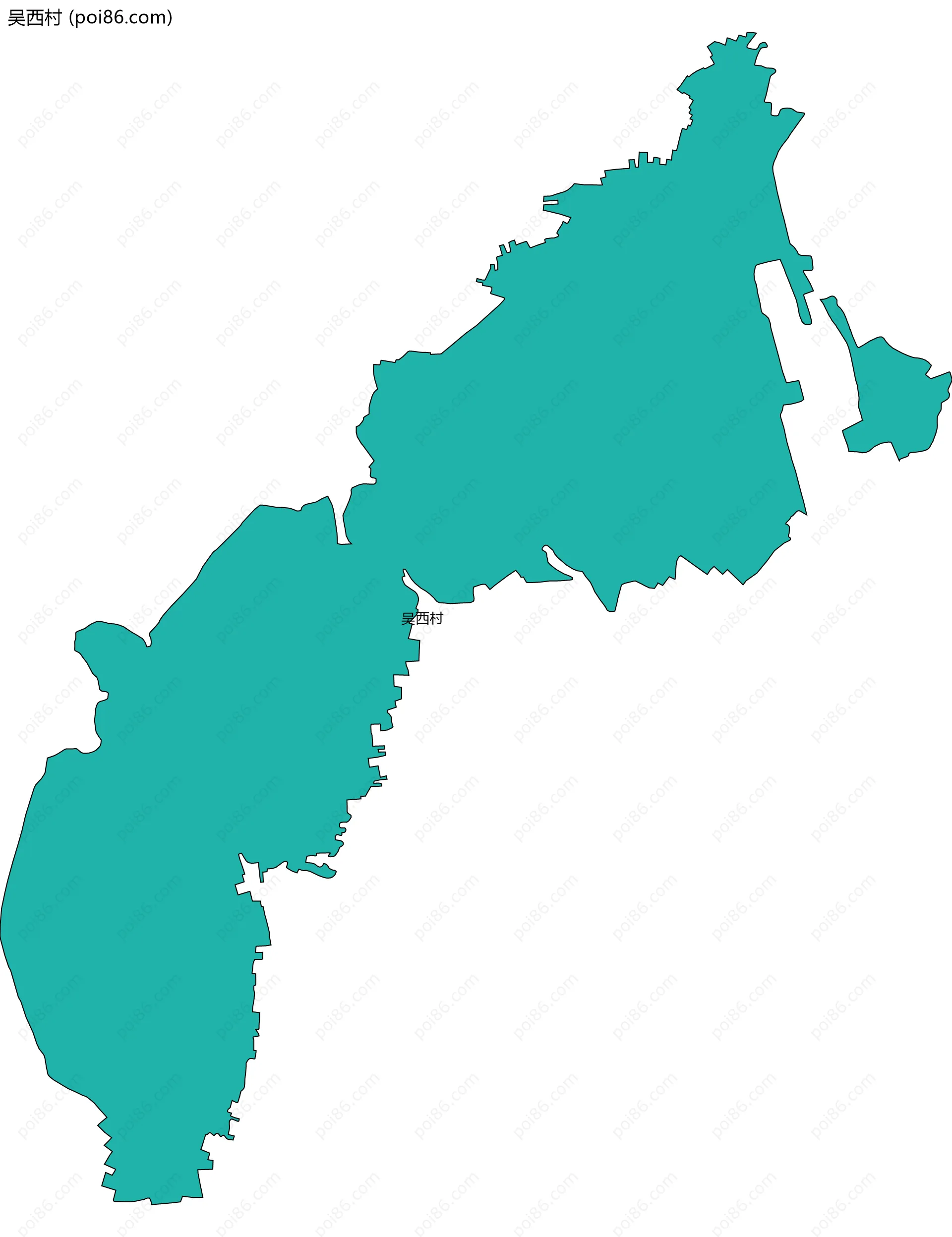 吴西村边界地图