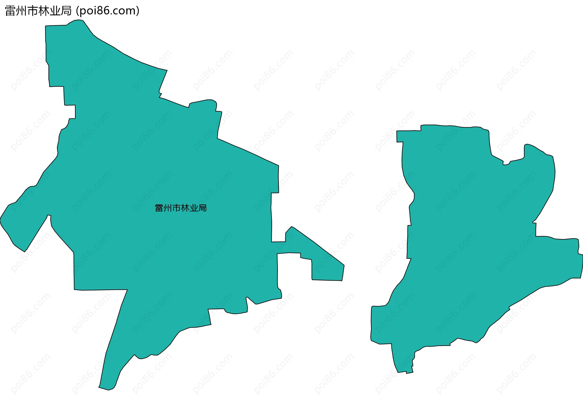 雷州市林业局边界地图