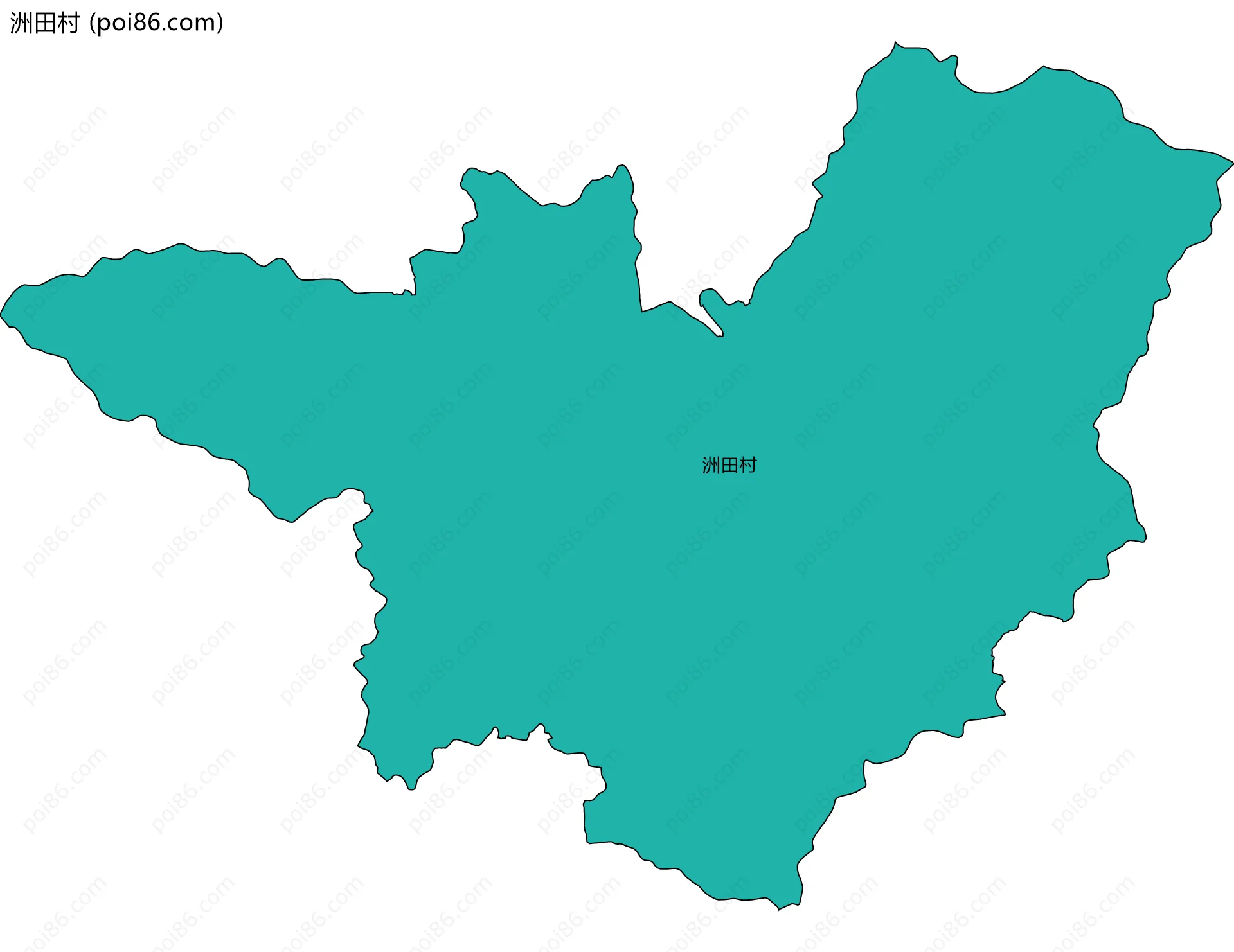 洲田村边界地图