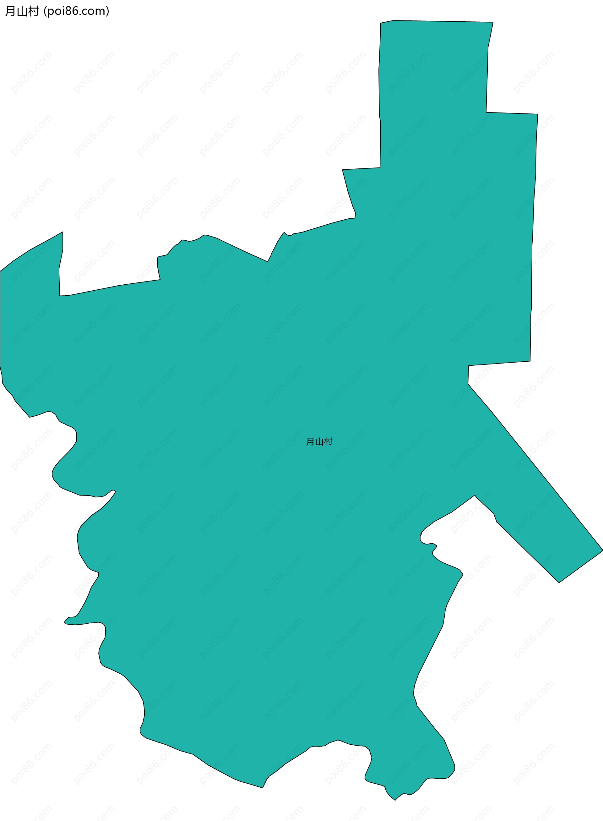 月山村边界地图