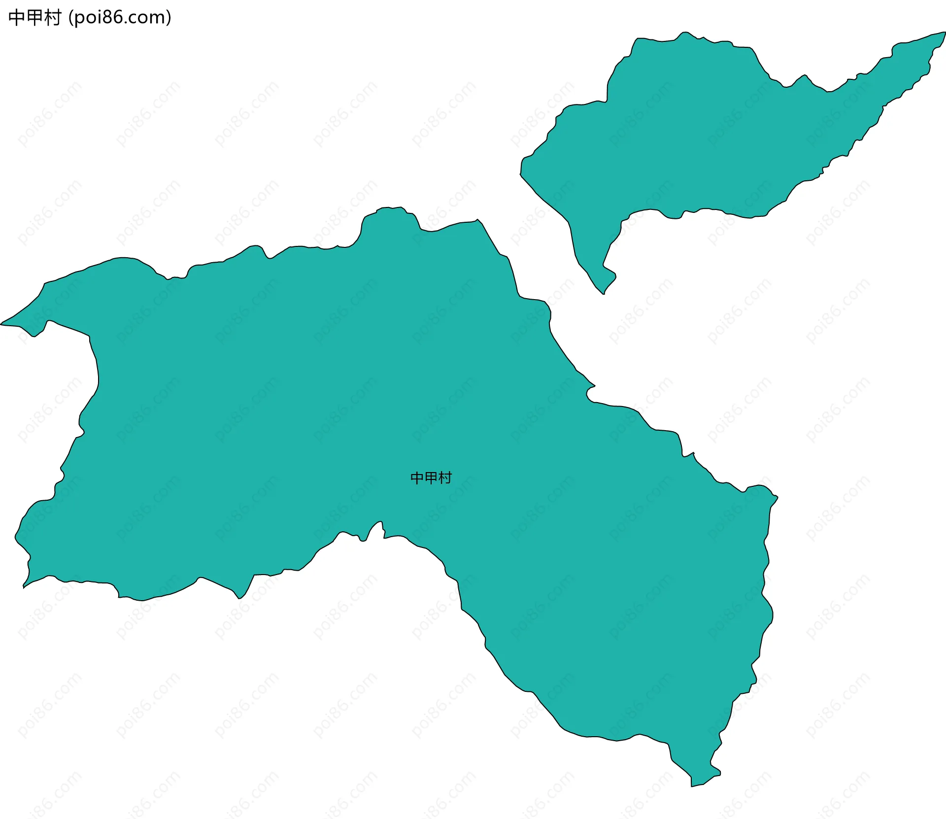 中甲村边界地图