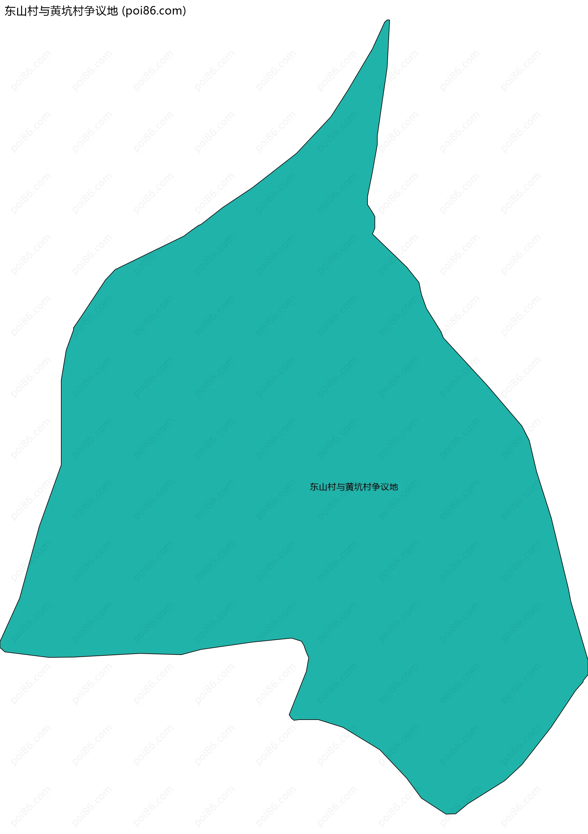 东山村与黄坑村争议地边界地图