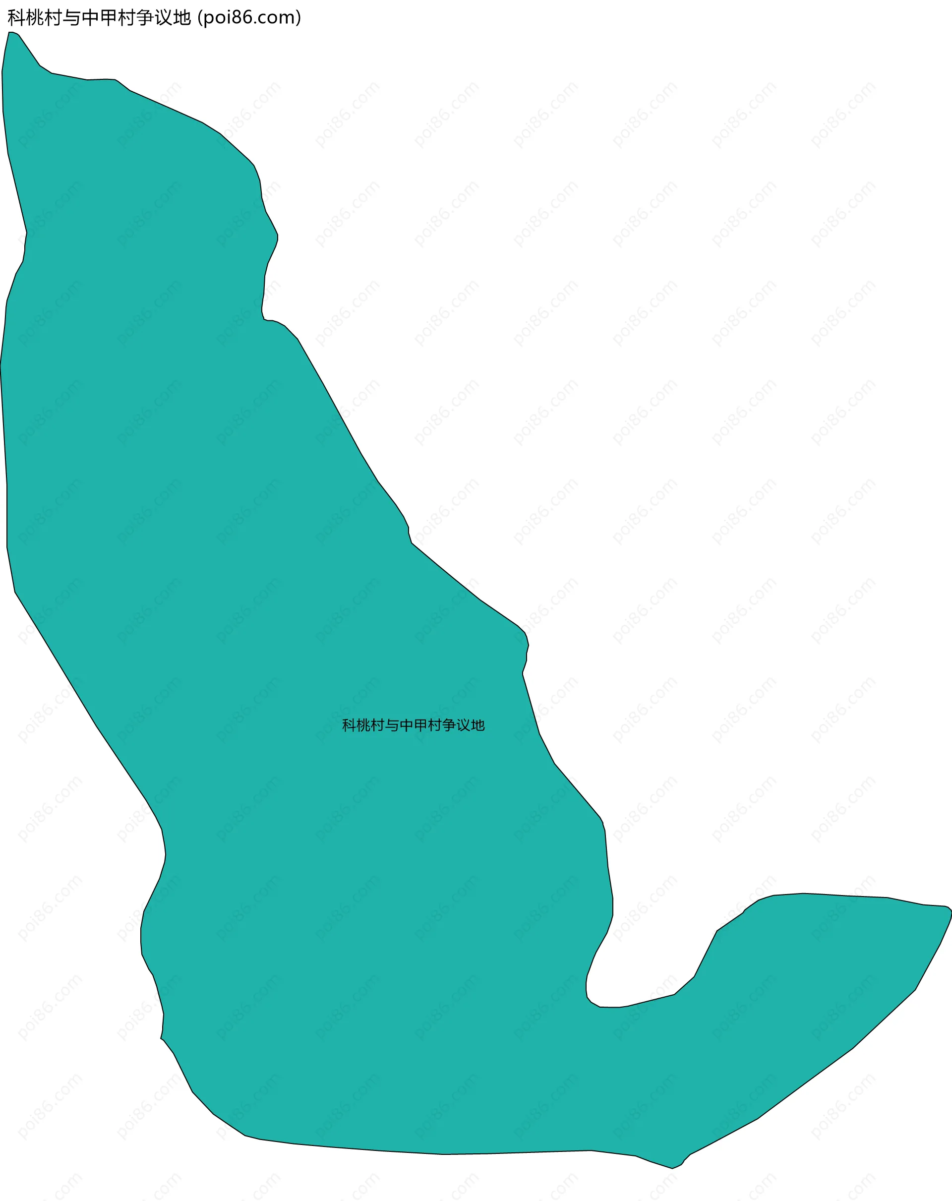 科桃村与中甲村争议地边界地图