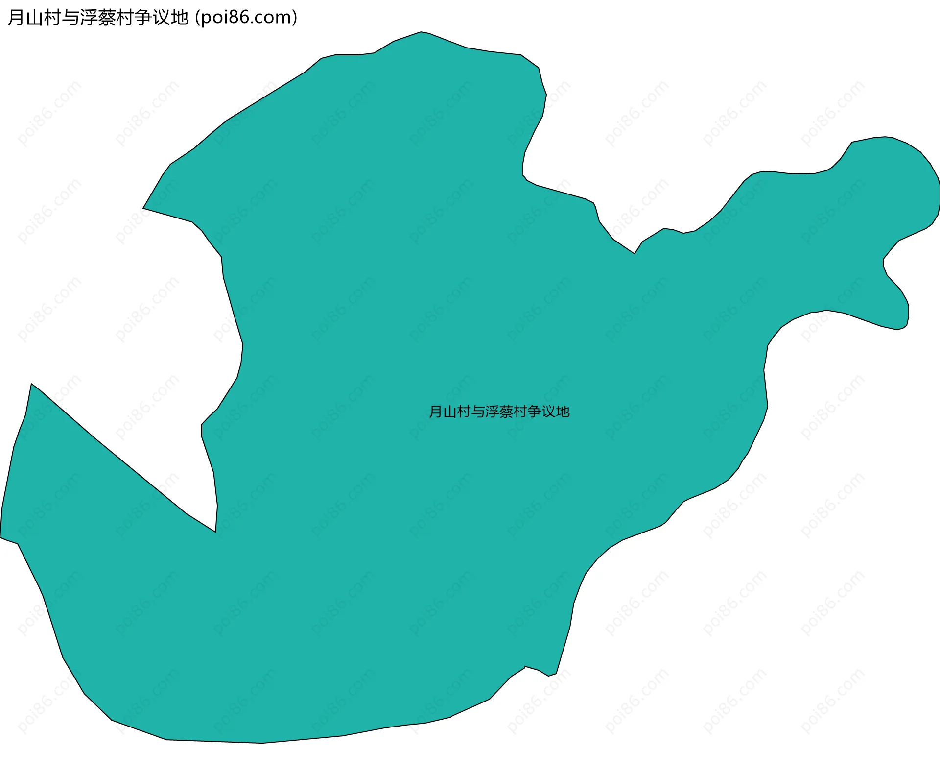 月山村与浮蔡村争议地边界地图