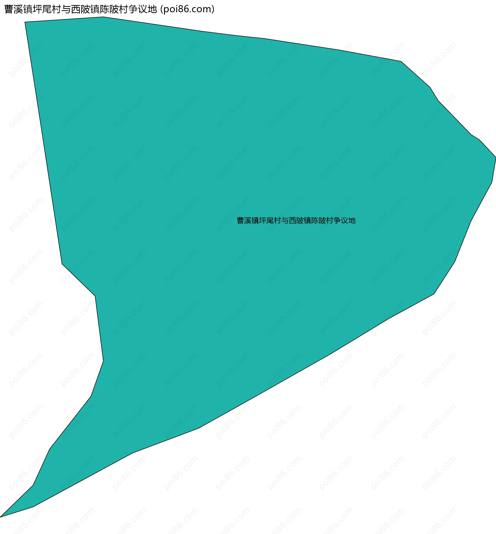 曹溪镇坪尾村与西陂镇陈陂村争议地边界地图