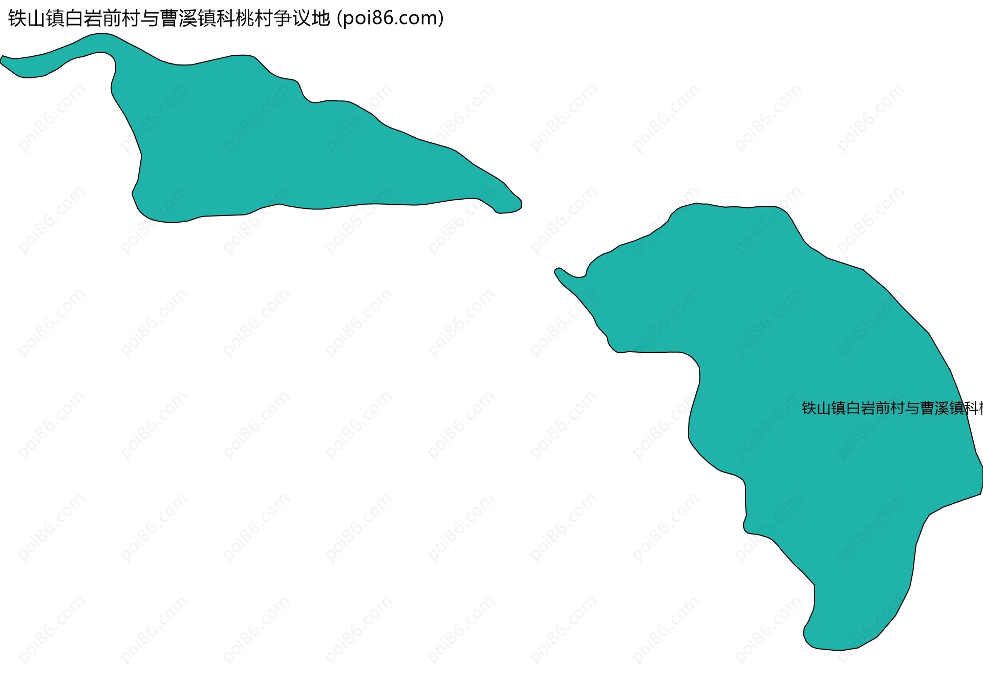 铁山镇白岩前村与曹溪镇科桃村争议地边界地图