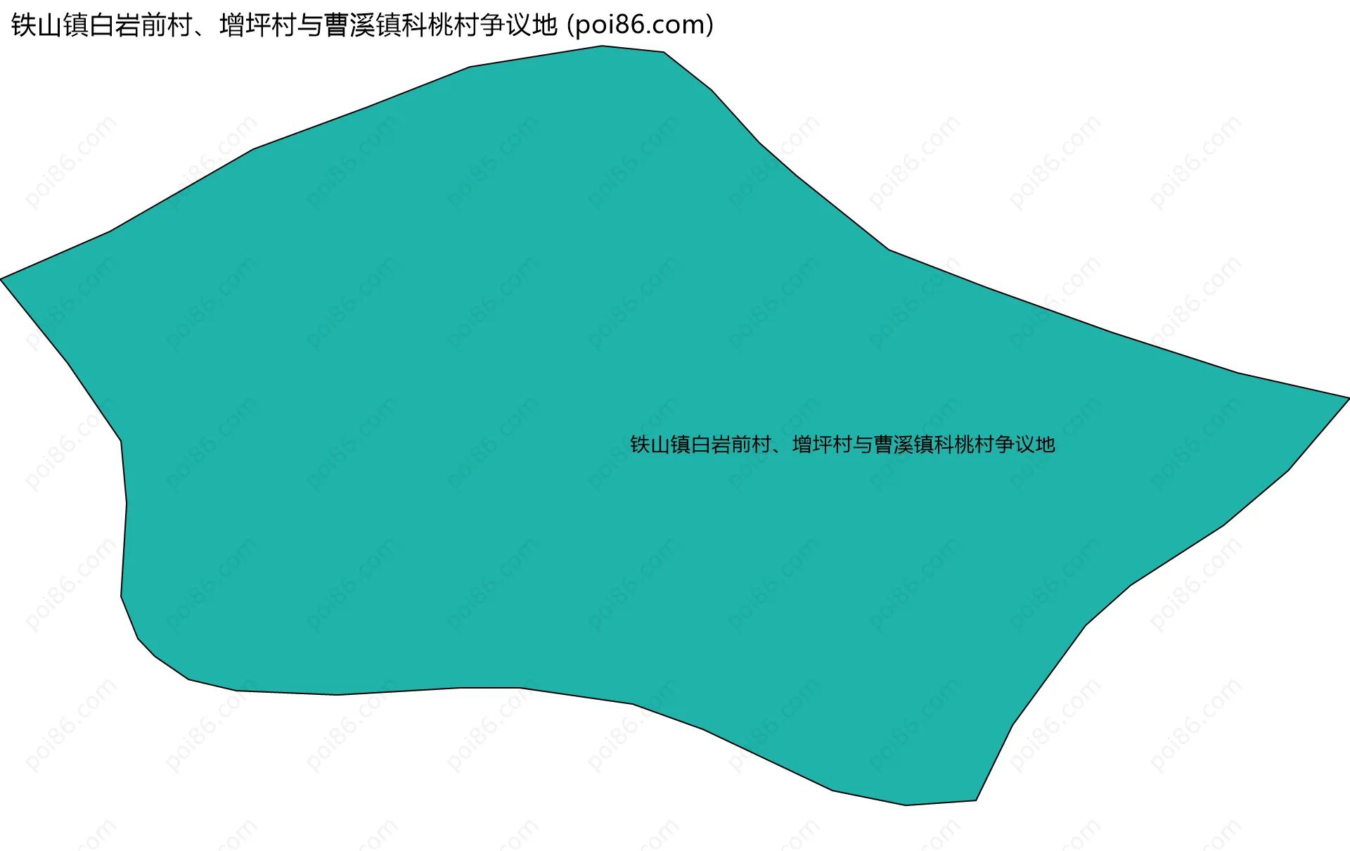 铁山镇白岩前村、增坪村与曹溪镇科桃村争议地边界地图