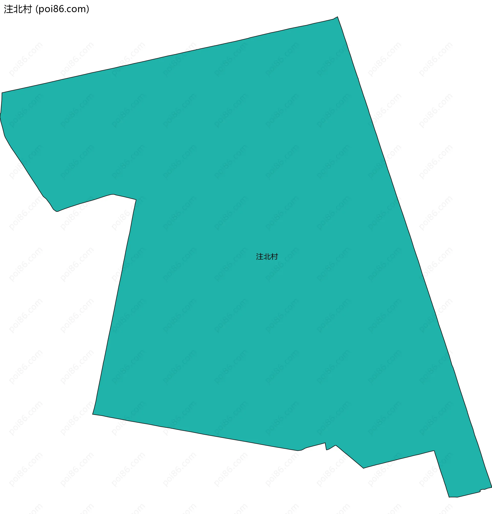 注北村边界地图