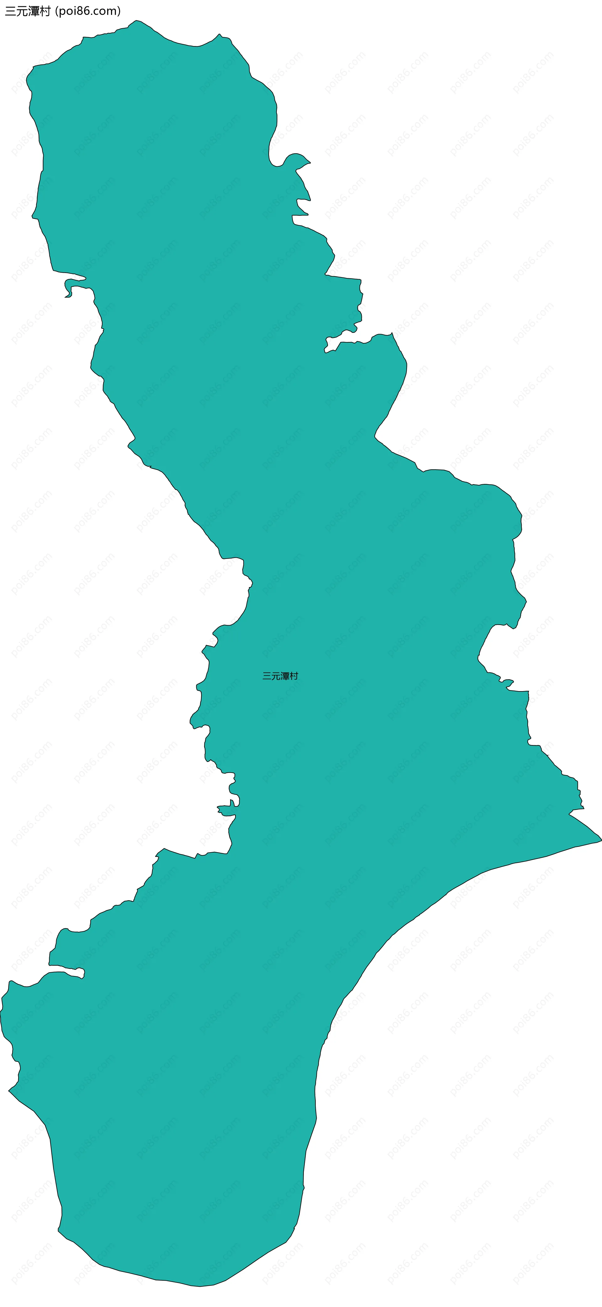 三元潭村边界地图