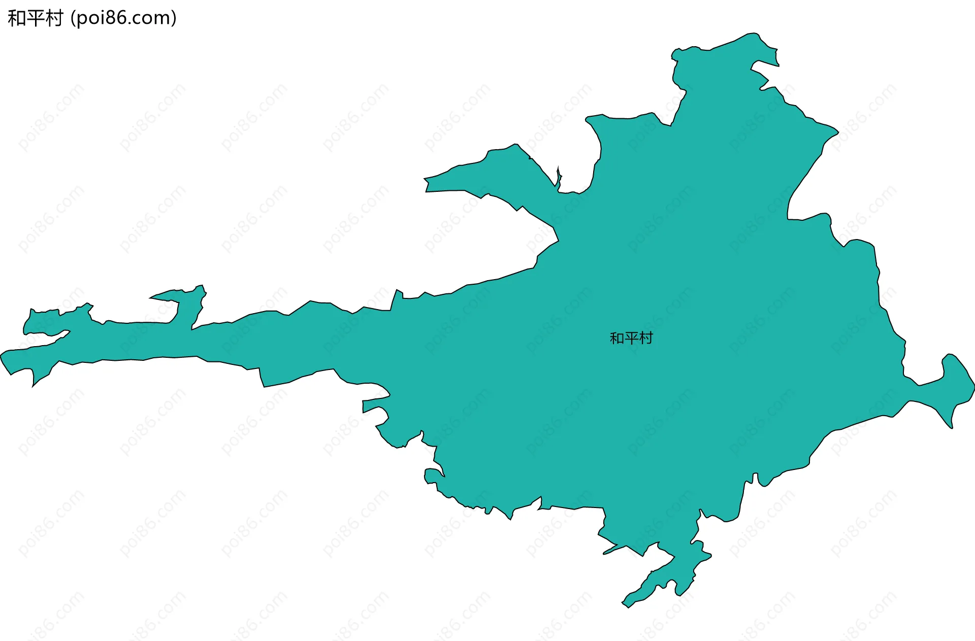 和平村边界地图