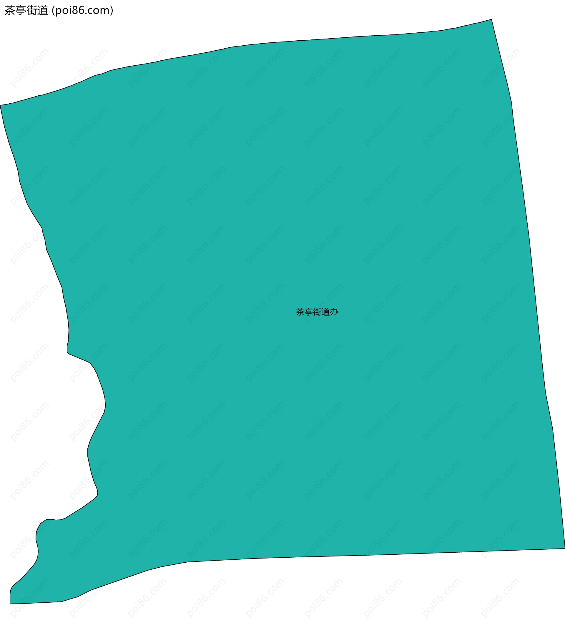 茶亭街道边界地图(五级行政区划)