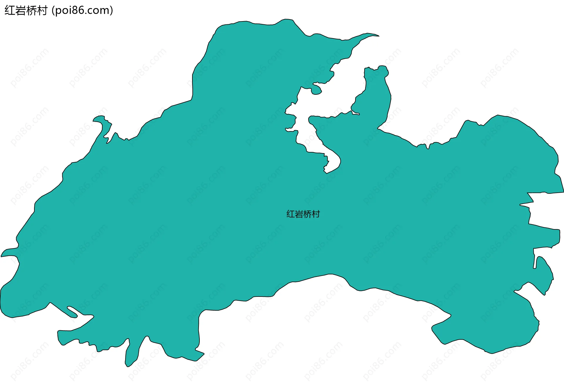 红岩桥村边界地图